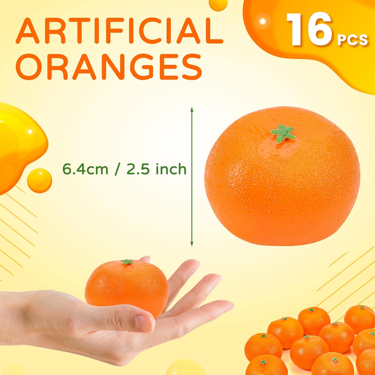 Toopify 16 Pcs Artificial Oranges for Home Decoration