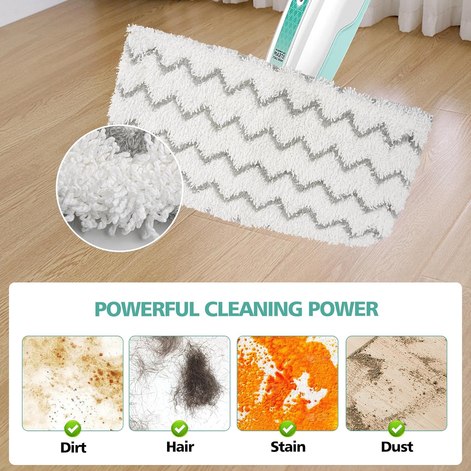 4PCS Shark Steam Mop Replacement Pads for S1000 S1001C S2001