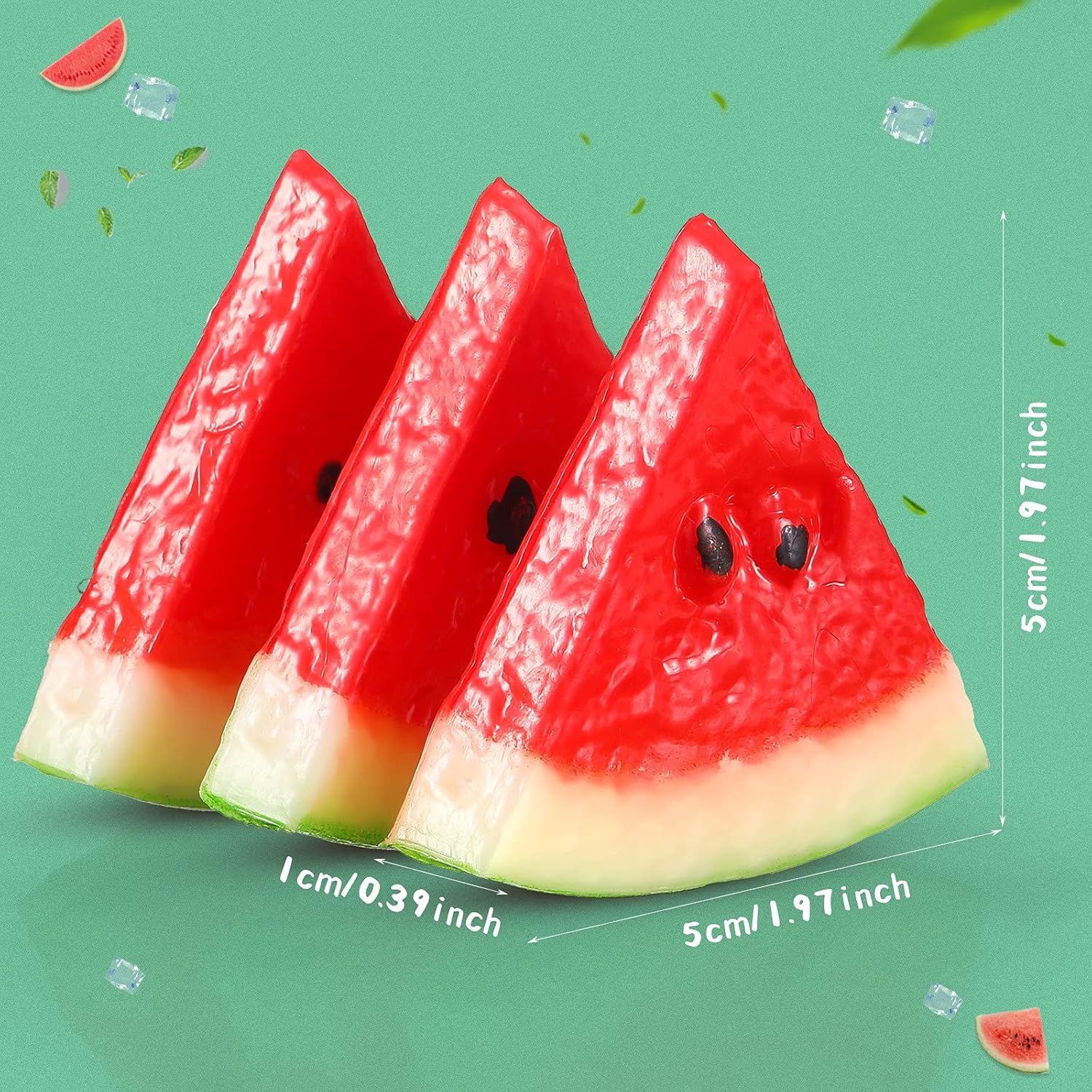 MTLEE 18-Piece Artificial Watermelon Slices Decor Set