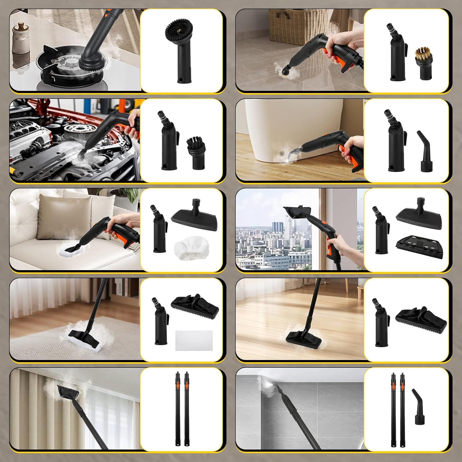 Dyna-Living 1800W Steam Cleaner for Home and Car