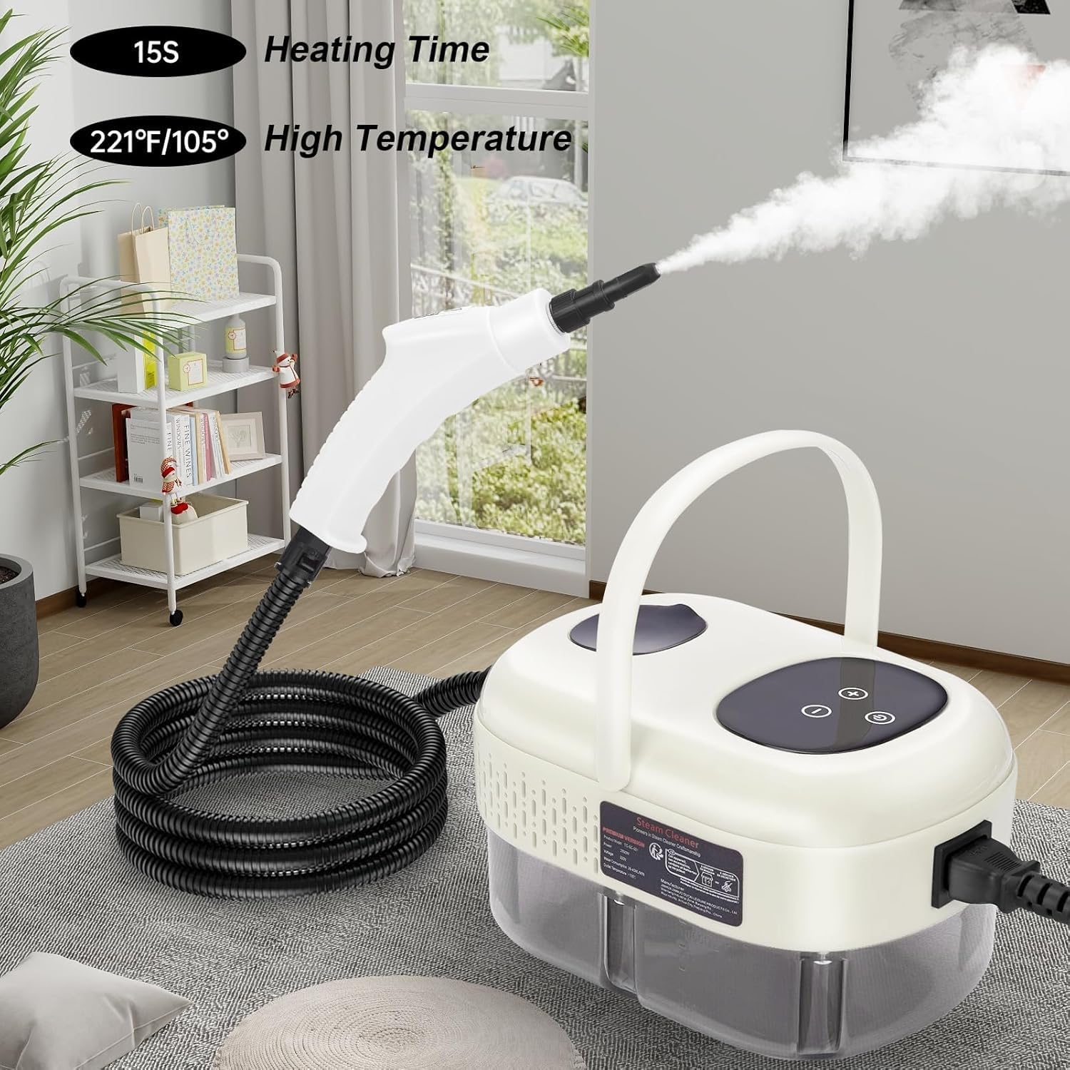 Handheld Steam Cleaner 2500W 1100ml Tank 6-Gear Adjustable