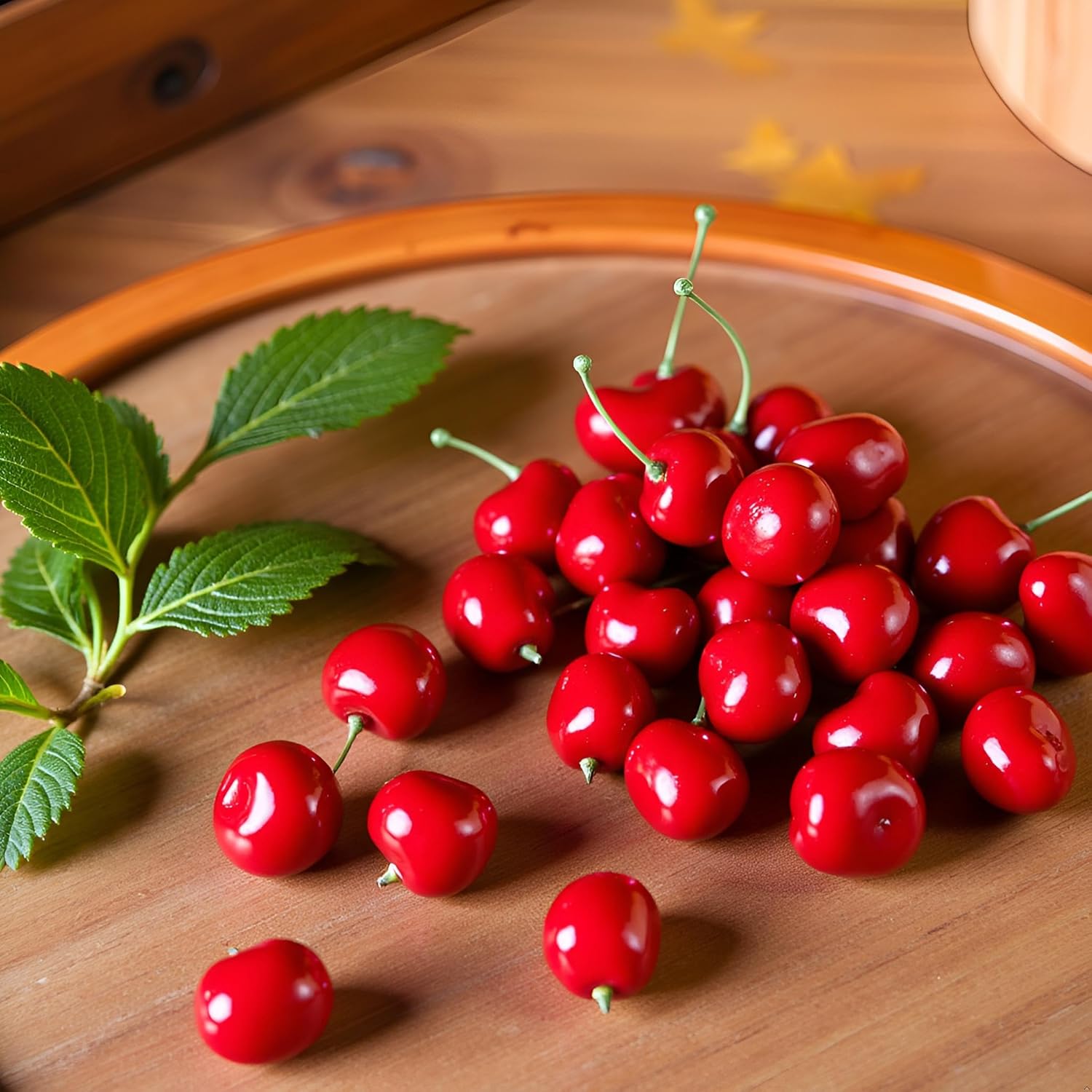 20Pcs Realistic Red Artificial Cherries Decor