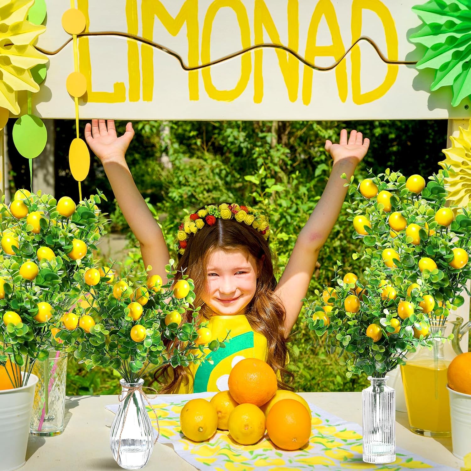 Tigeen 12 Pack Artificial Lemon Branches for Decoration