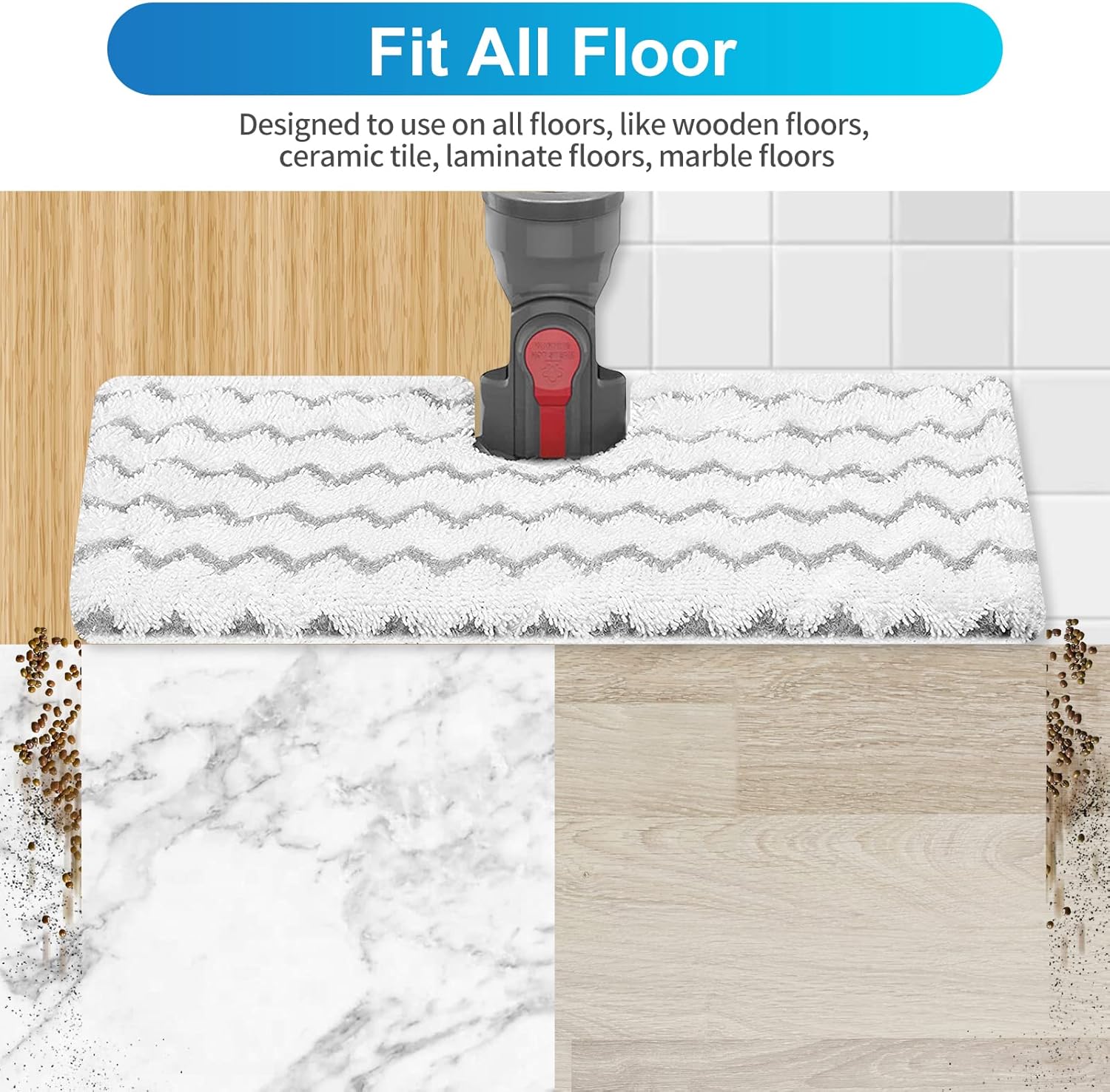 KEEPOW Steam Mop Pads for Shark Geniuses 3 Pack Replacement