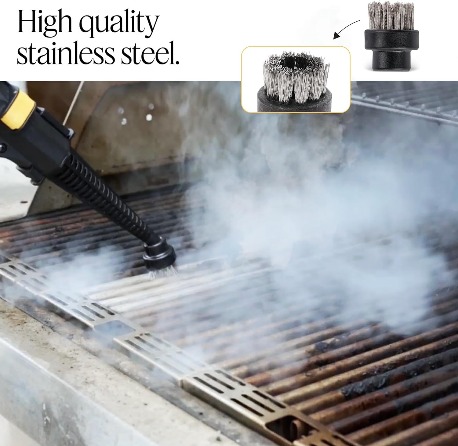 Dupray Small Stainless Steel Brushes - Pack of 10 for Steam Cleaners
