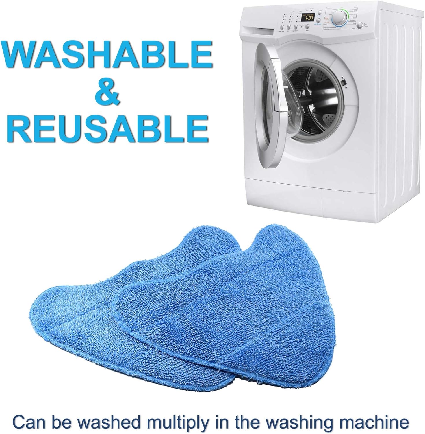 HQRP 2-Pack Microfiber Steam Mop Pads for Hoover WH01000
