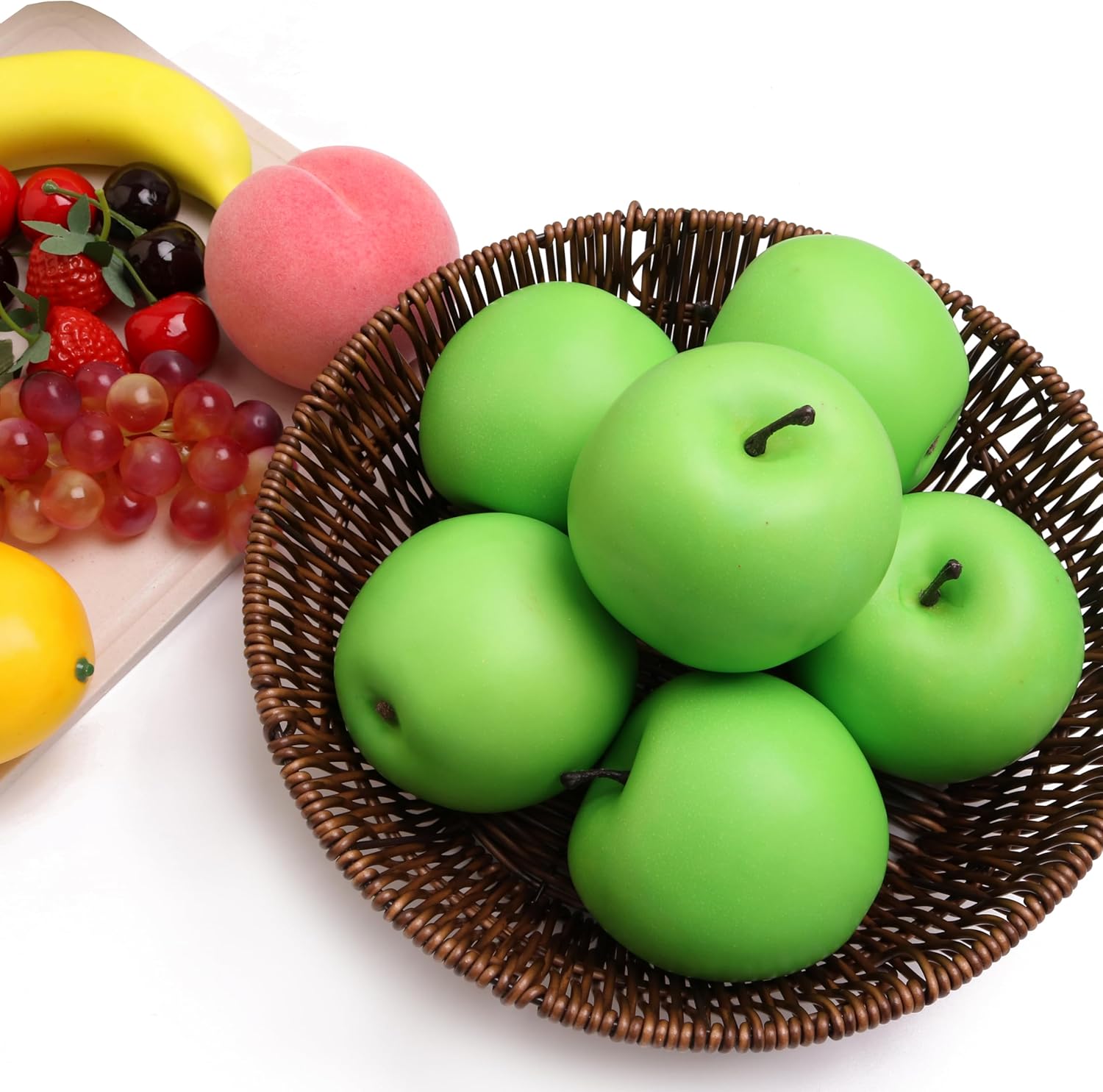 6PCS Artificial Green Apples for Home Decorations