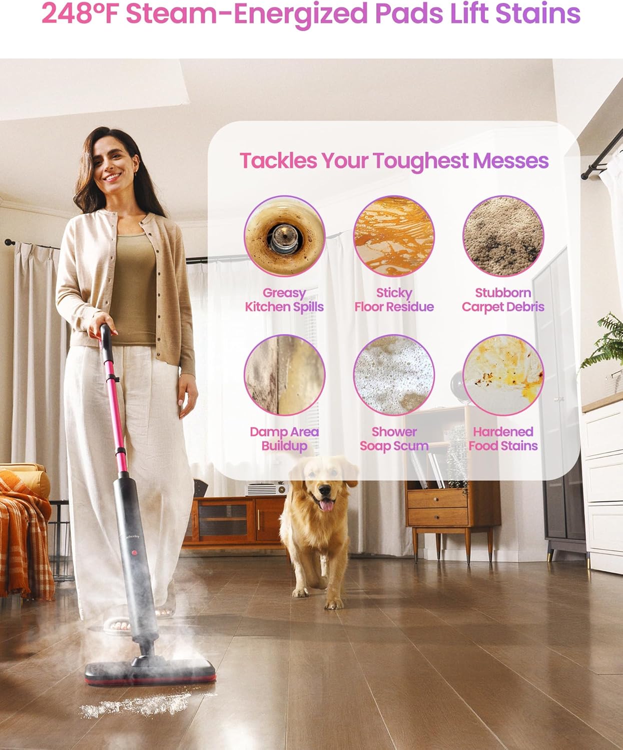 Schenley 6-Pack Microfiber Pads for Steam Mop Cleaner