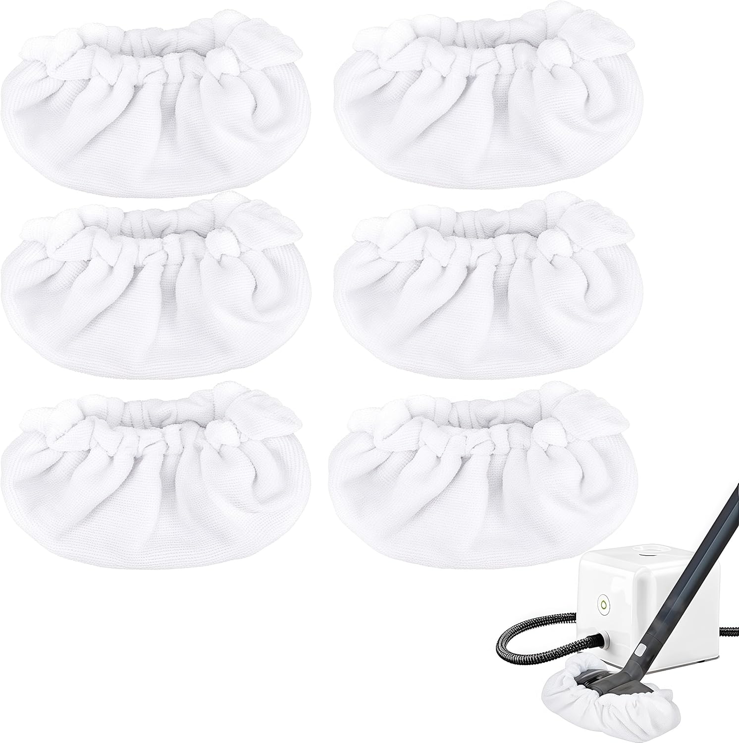 Large Microfiber Bonnet Steam Mop Pads for Dupray Steam Cleaners 6 Pack