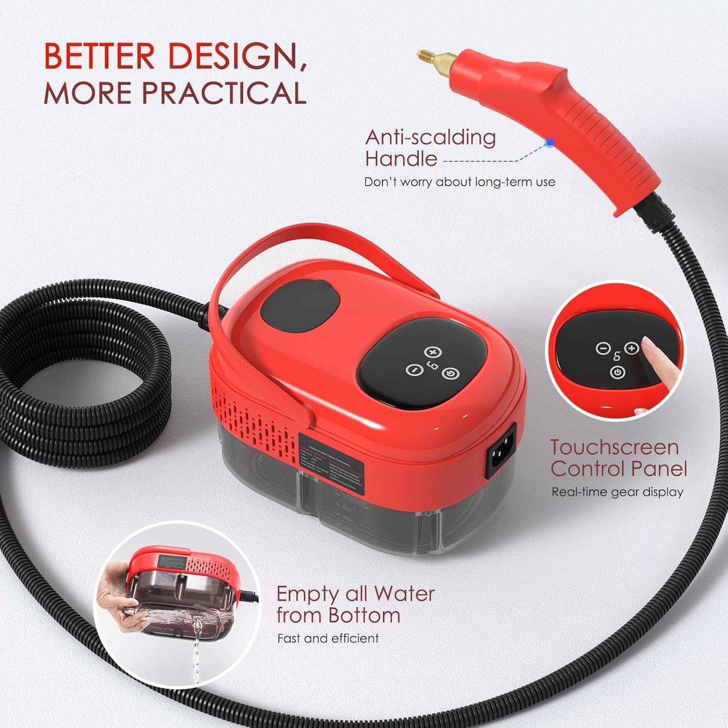 Handheld Steam Cleaner with 1100ml Tank and 6 Gears