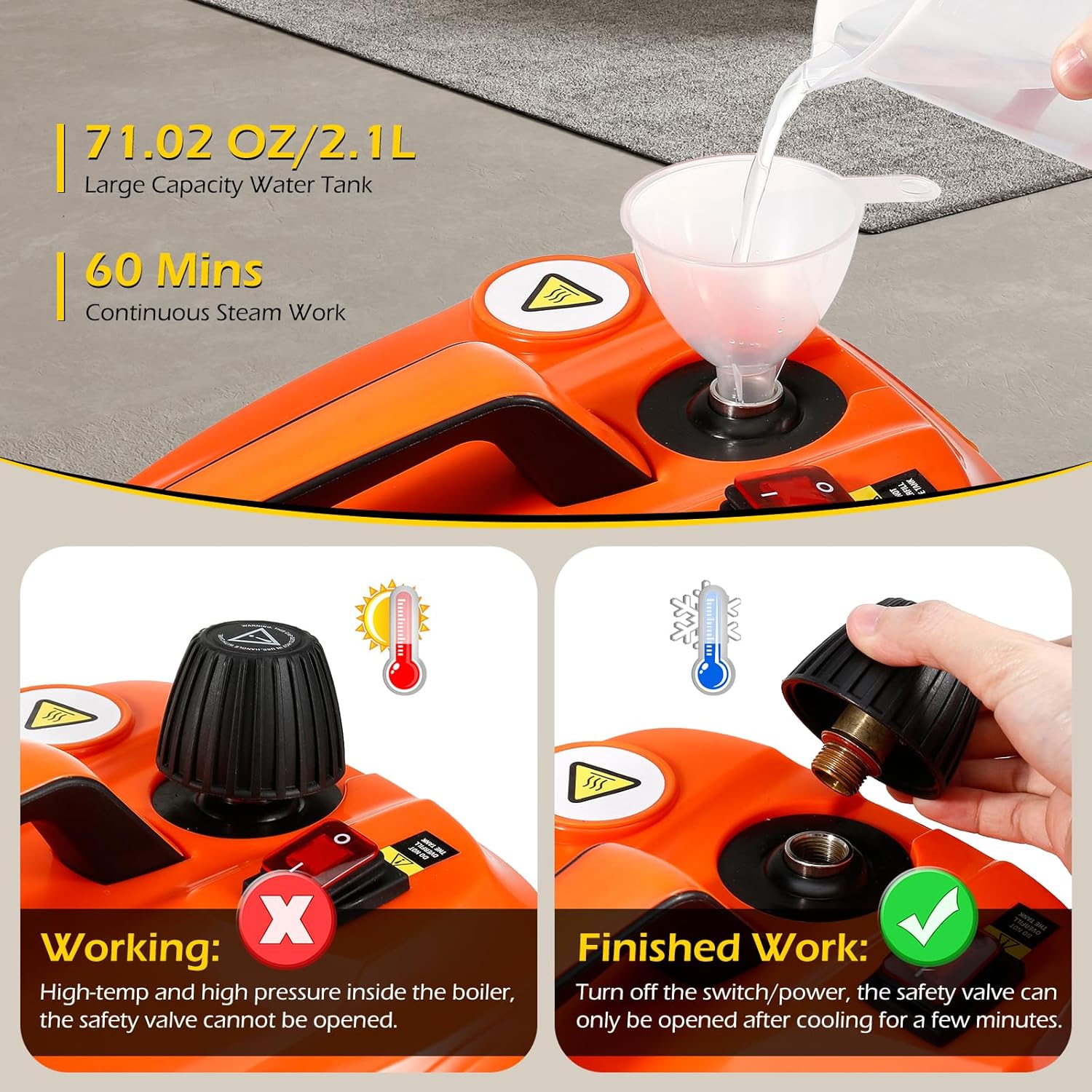 Dyna-Living 1800W Steam Cleaner for Home and Car