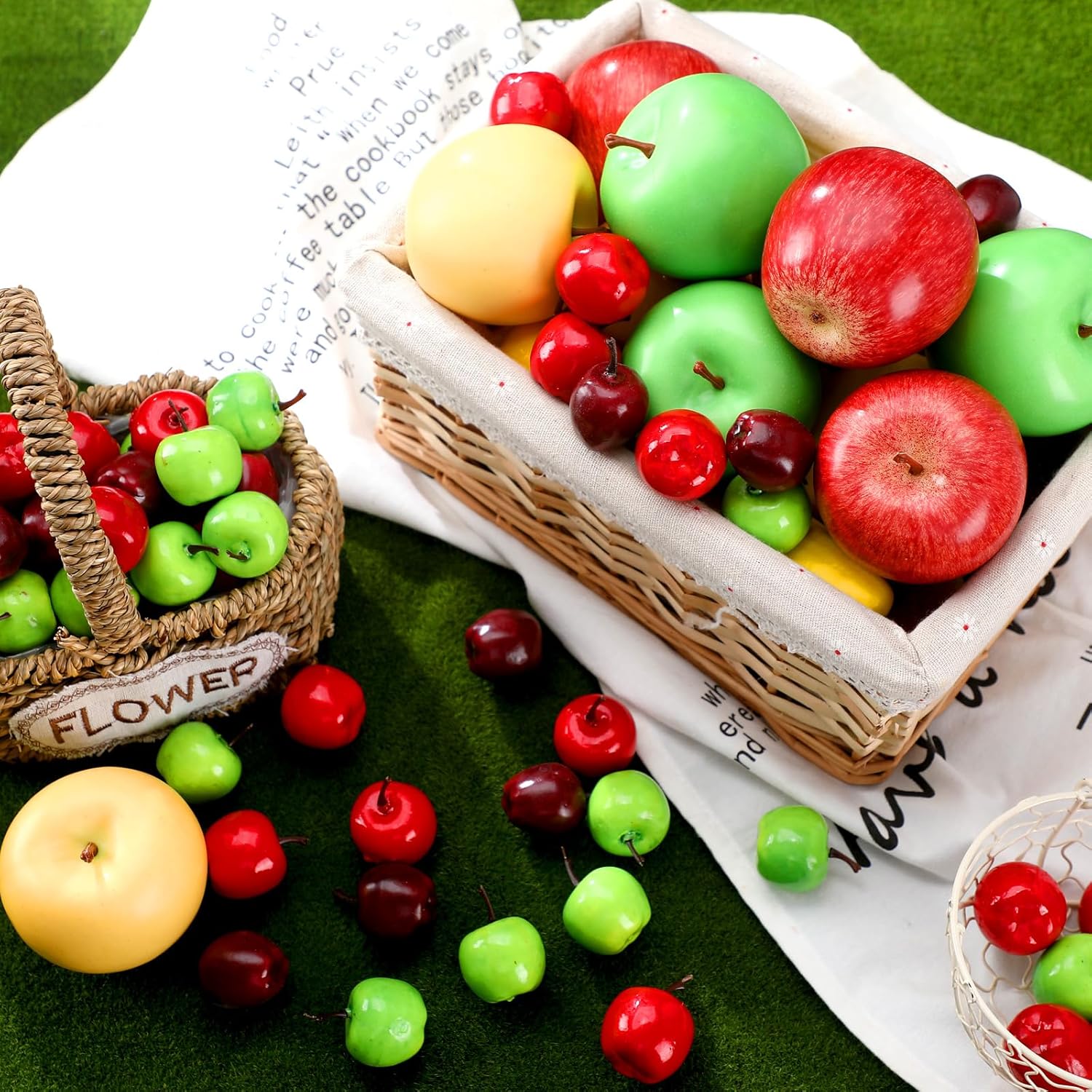 Zeyune 99 Pcs Realistic Fake Apples Mix 6 Styles