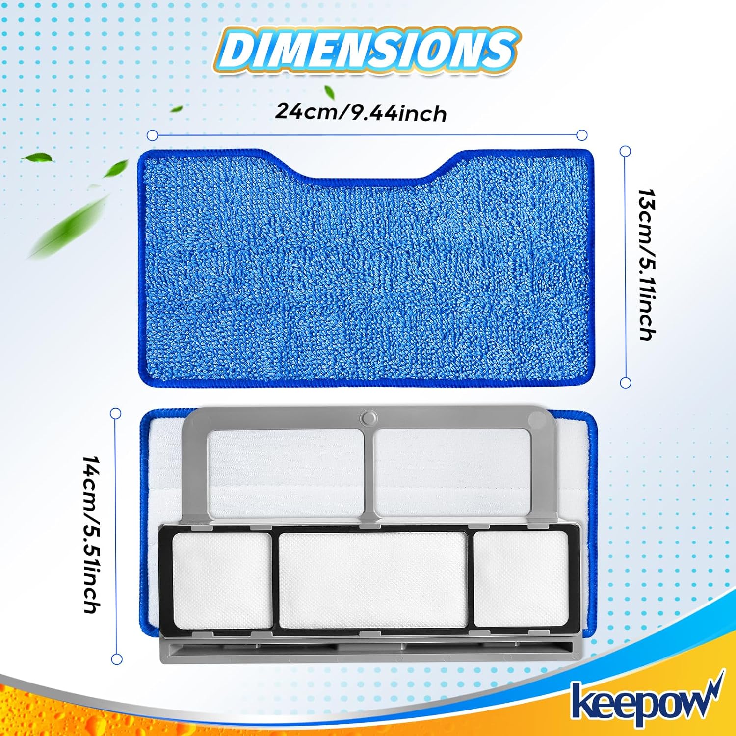 KEEPOW Reusable Mop Pads Refills for Shark VACMOP