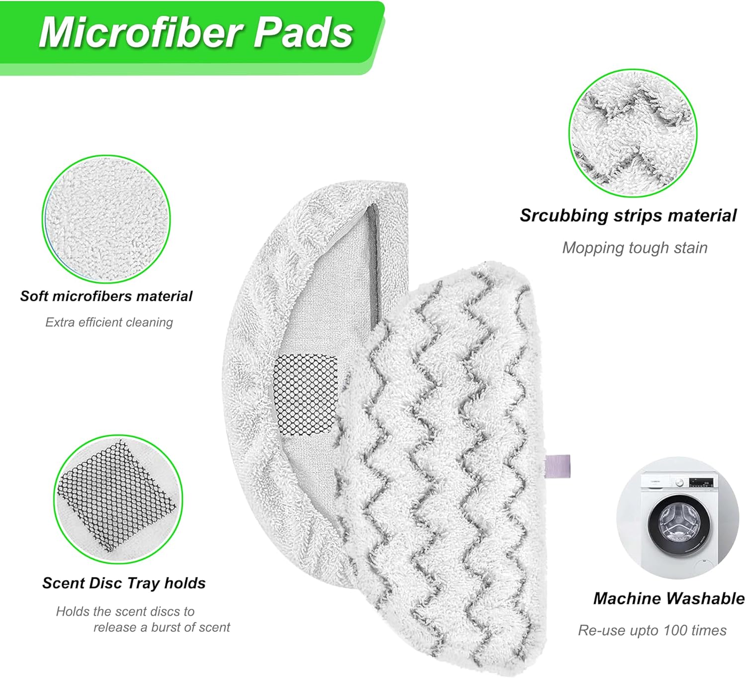 10 Pack Steam Mop Replacement Pads for Bissell Powerfresh Steam Mop