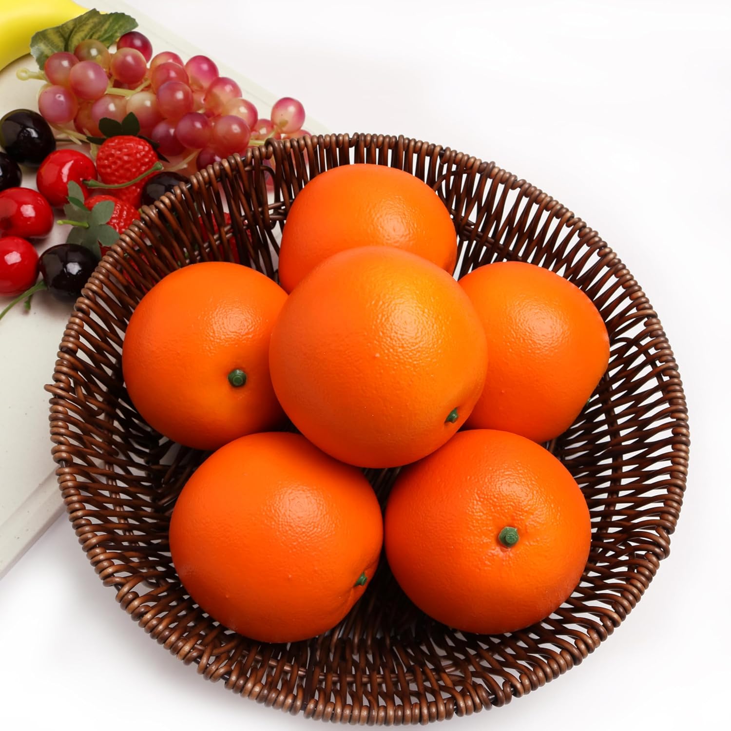 Caihao 6PCS Simulation Plastic Oranges Decorative Fruit Bowls