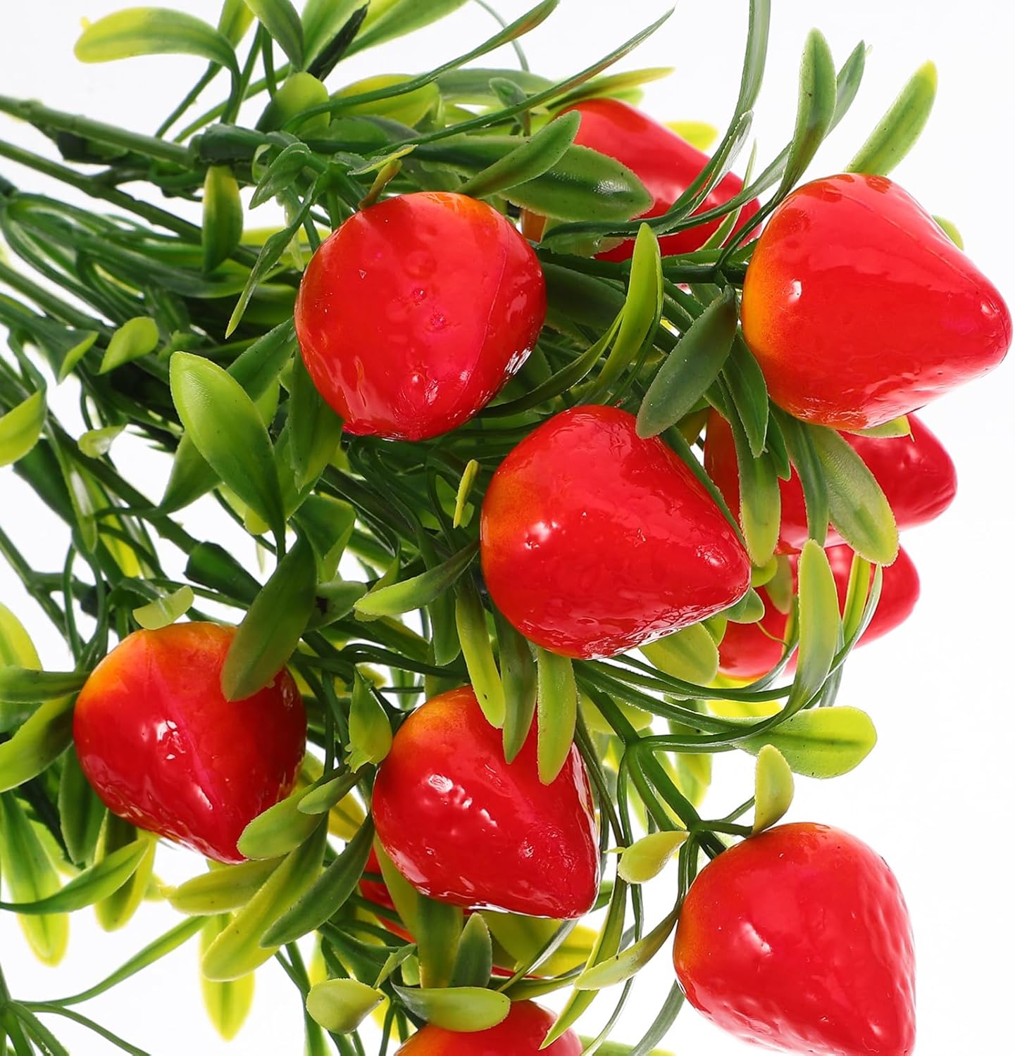 Ciieeo 5pcs Artificial Strawberry Stems for DIY Home Decor
