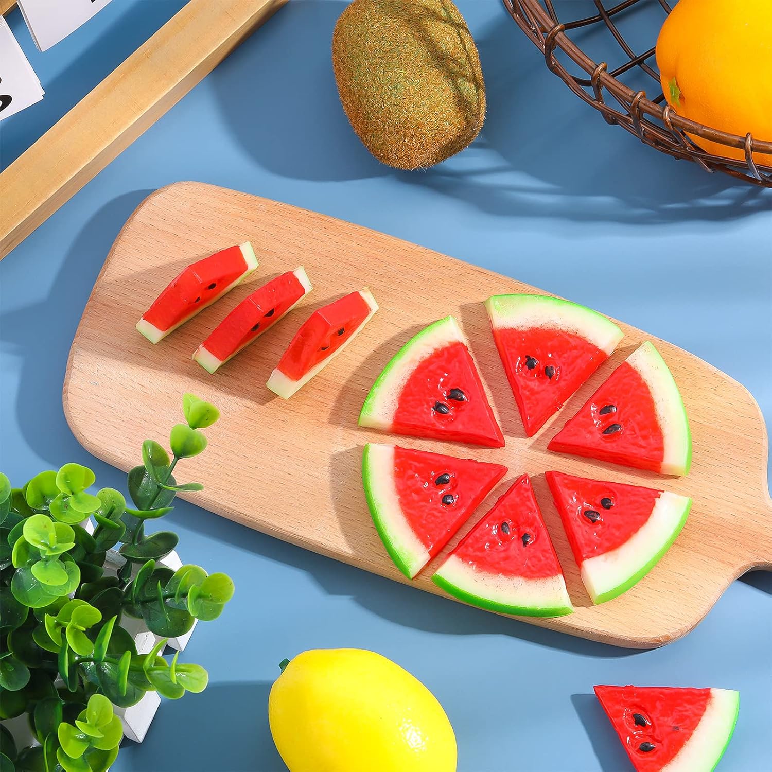 MTLEE 18-Piece Artificial Watermelon Slices Decor Set