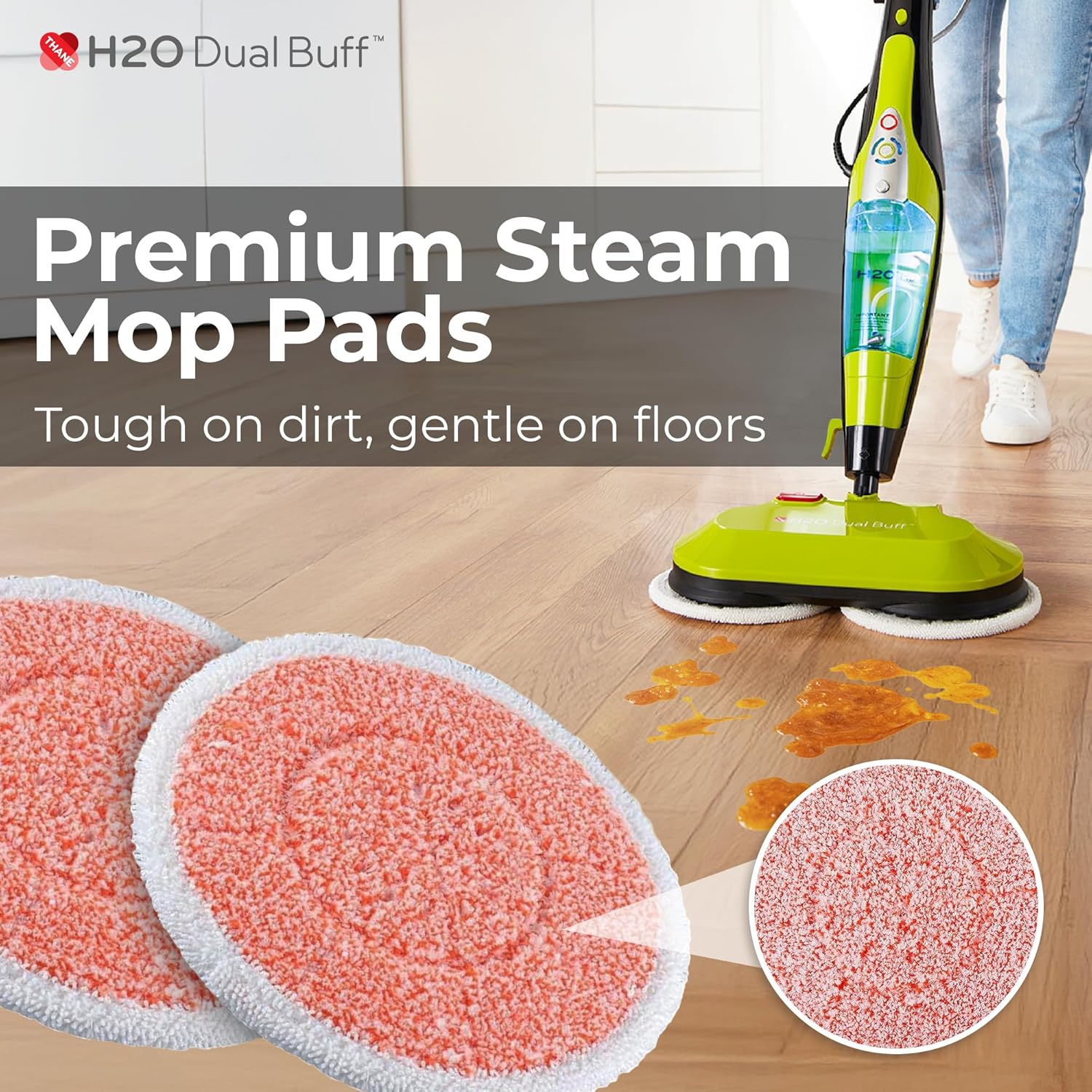 H2O HD Dual Buff Microfiber Cloth Replacement Pack of 2