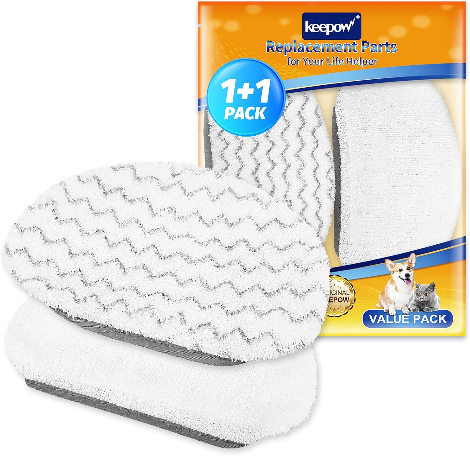 KEEPOW Steam Mop Replacement Pads 2 Pack