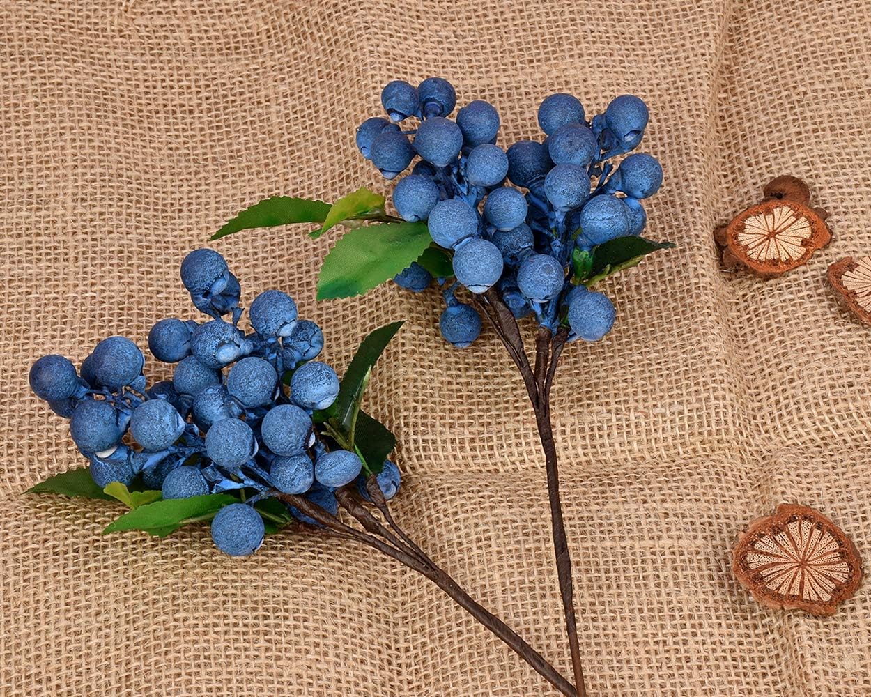 Distinctive Style Artificial Blueberries 4 Piece Lifelike Decor