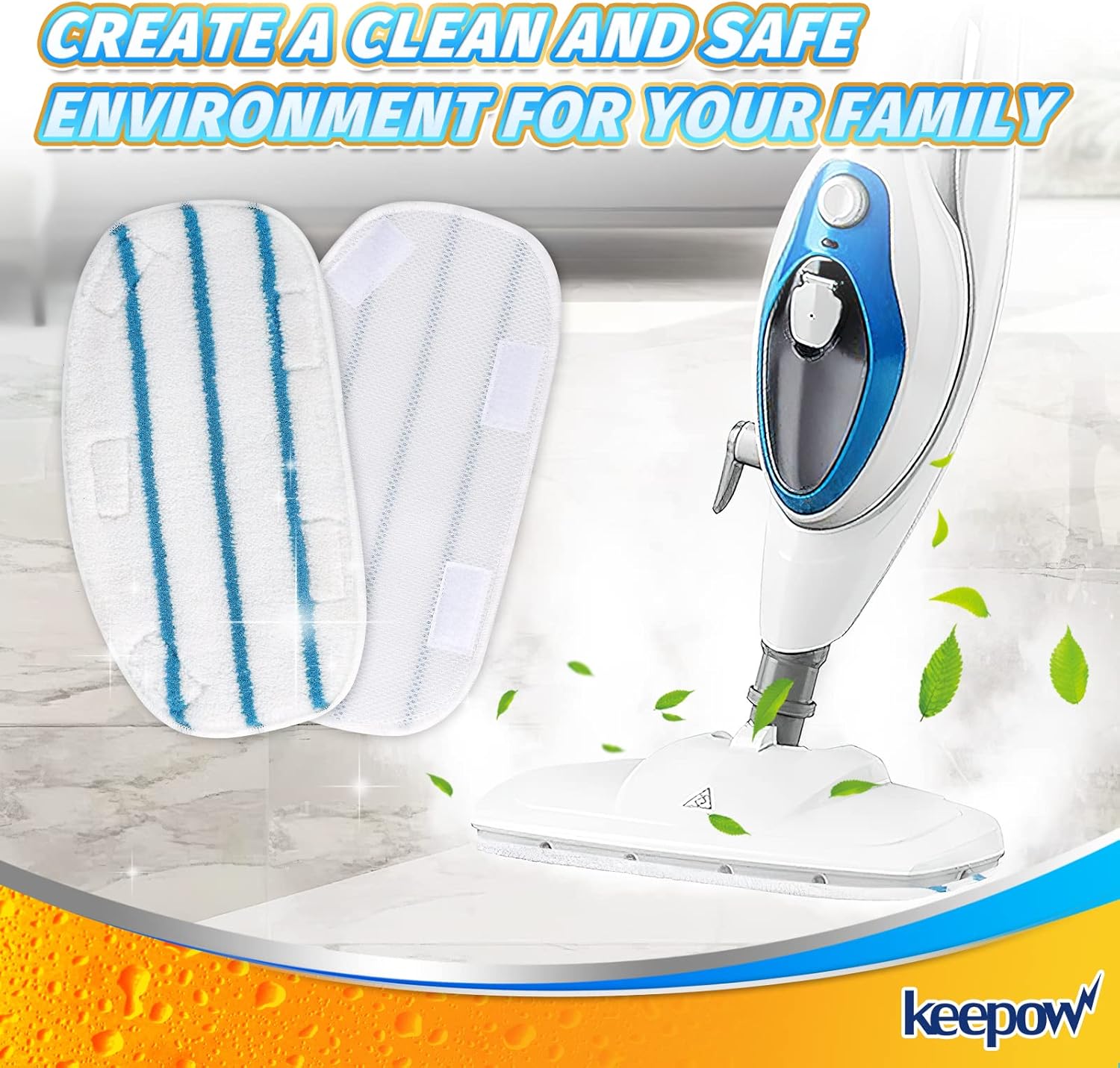 KEEPOW Steam Mop Pads for PurSteam and ThermaPro 211