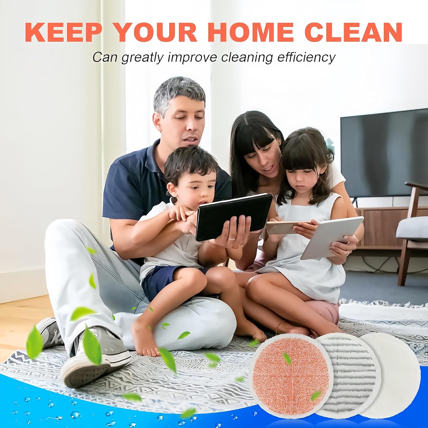 Replacement Pads for Bissell Spinwave Mop 6-Pack