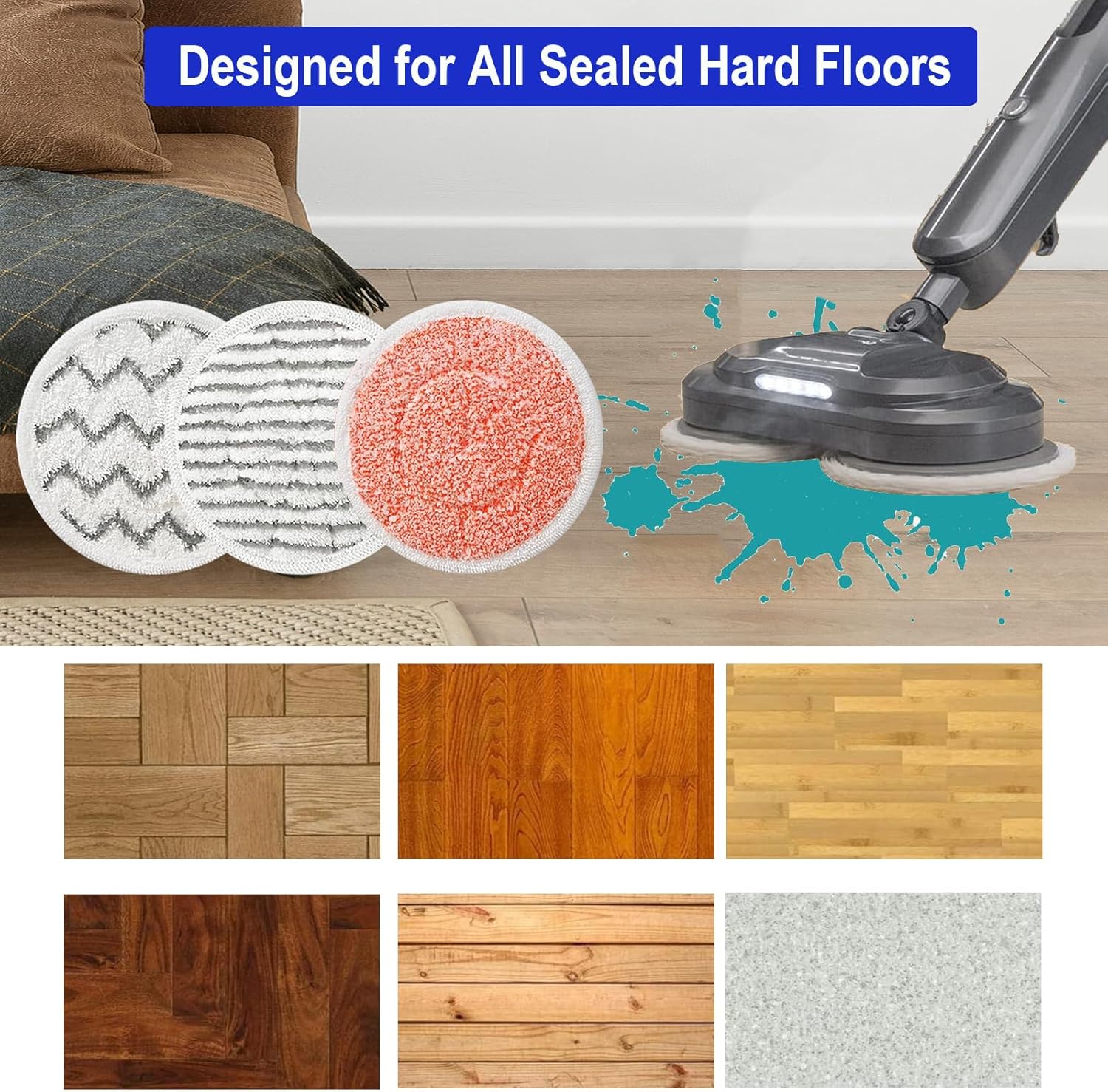 12 Pack Rotating Mop Pads for Bissell 3897A Series