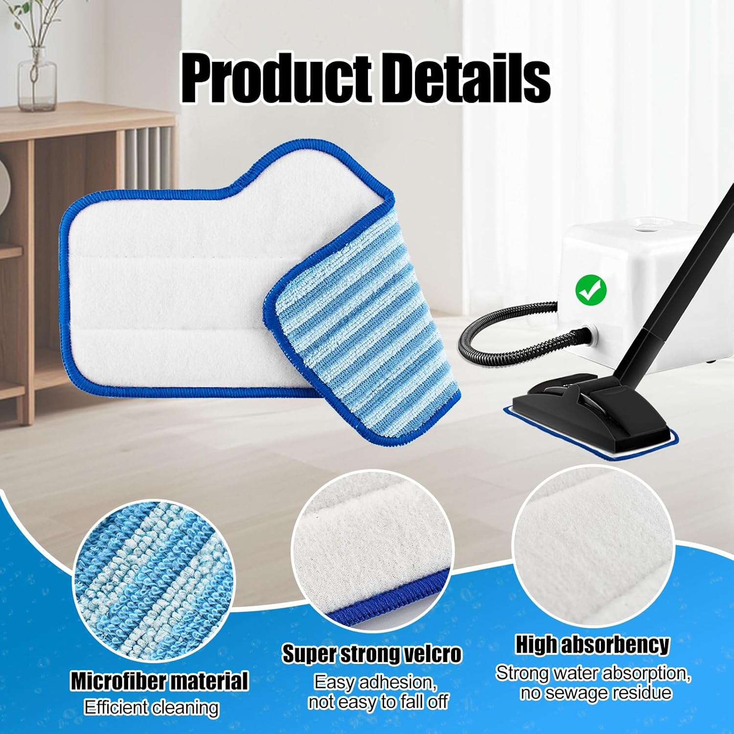 Steam Mop Pads for Dupray Neat 6 Pack Reusable Microfiber
