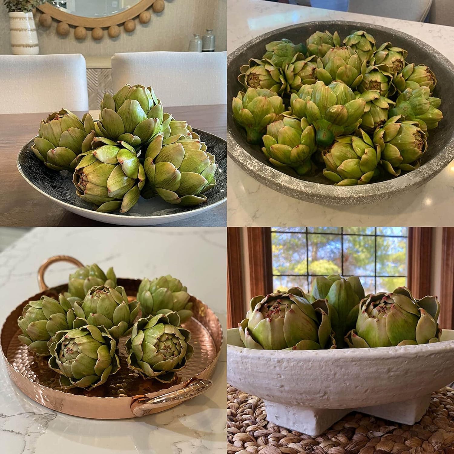 GiftYou 3-Pack Large Green Faux Artichokes