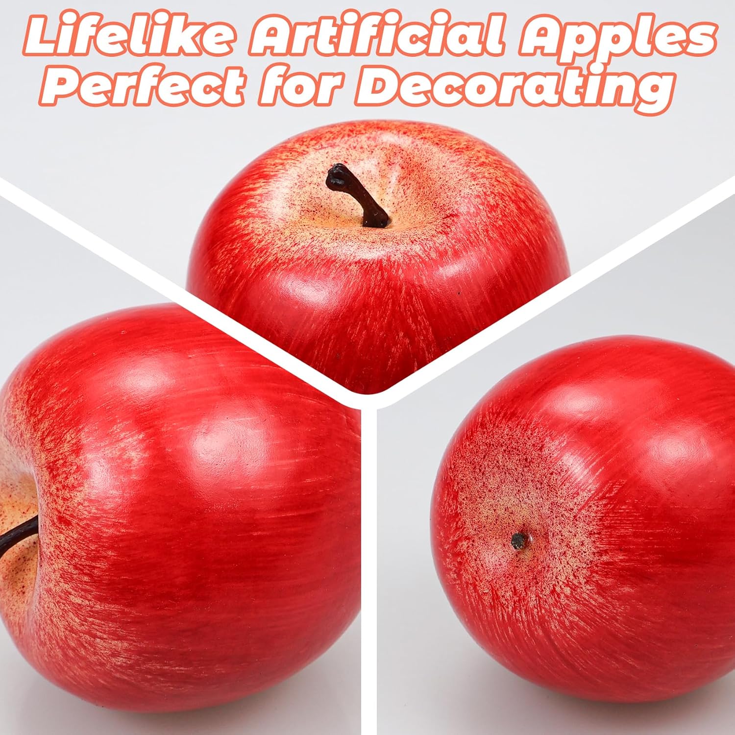 Lorigun Artificial Red Apples 6 Pcs Decorative Fruits