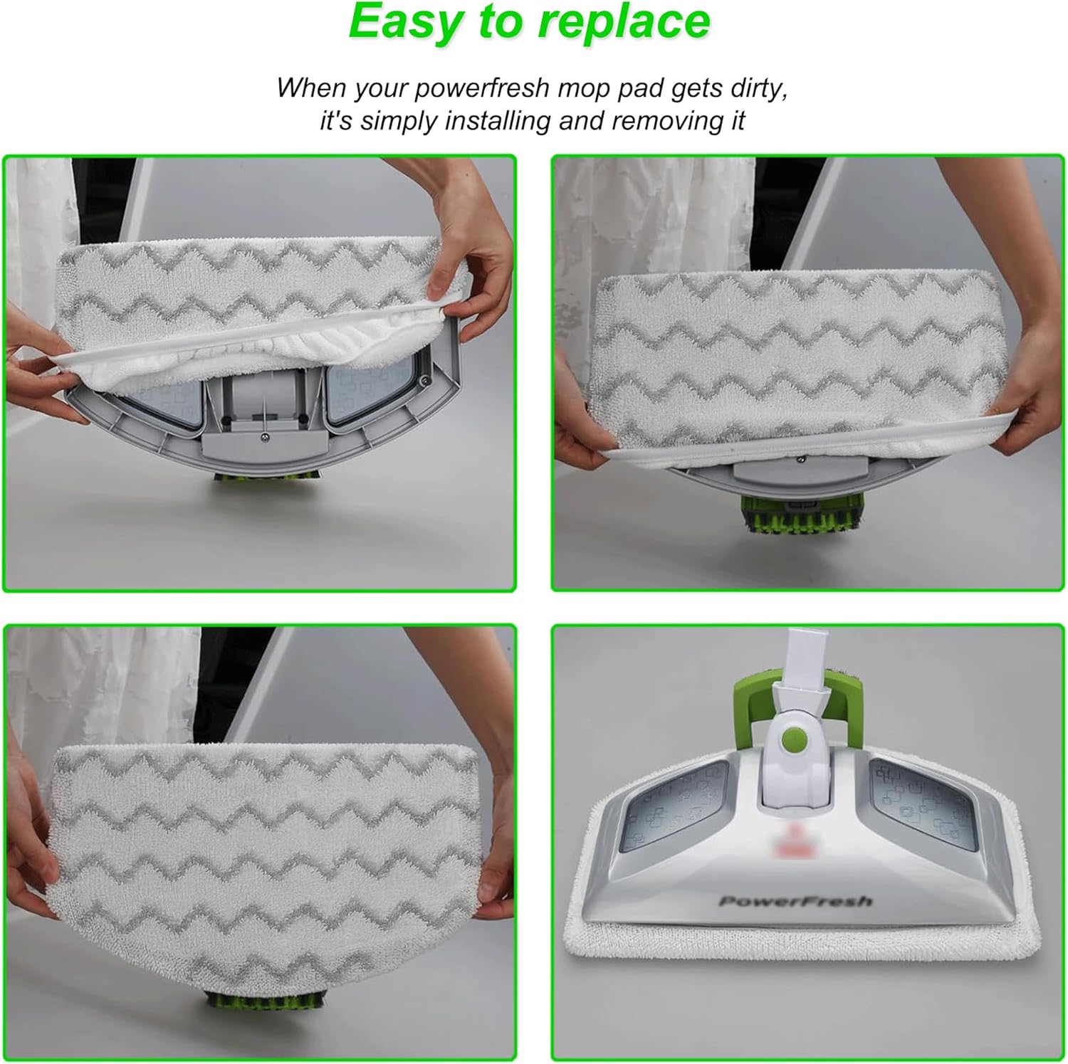 10 Pack Steam Mop Replacement Pads for Bissell Powerfresh Steam Mop