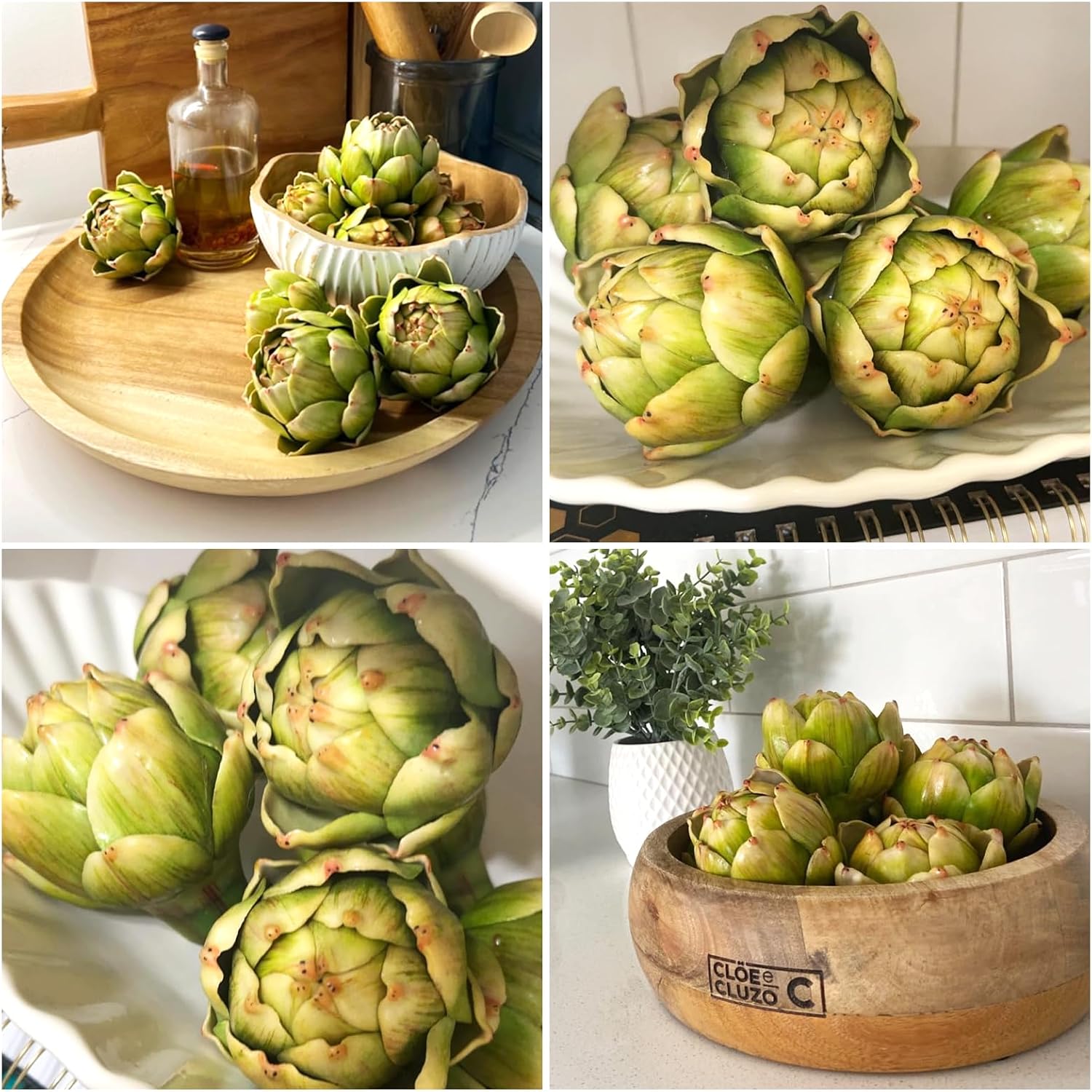 6Pcs Artificial Artichoke Decor for Home Kitchen Centerpiece