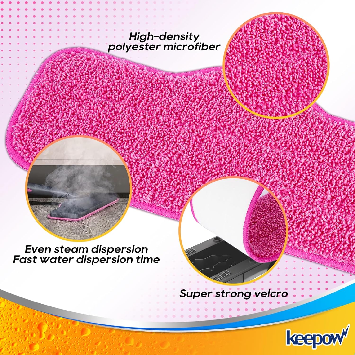 KEEPOW Microfiber Steam Mop Pads 6 Pack Compatible with Schenley