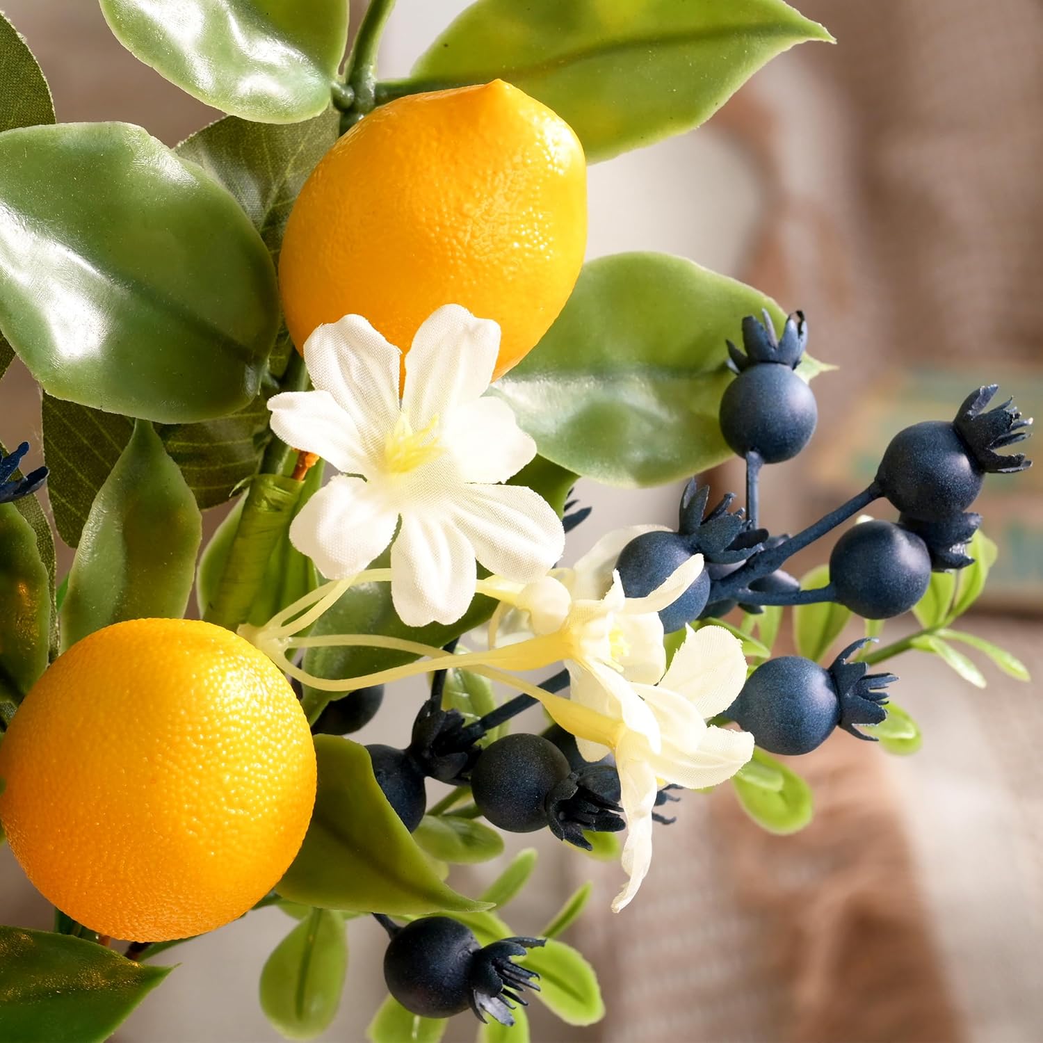 Valery Madelyn 4 Pack Artificial Lemon Branches Decorations 12 Inch