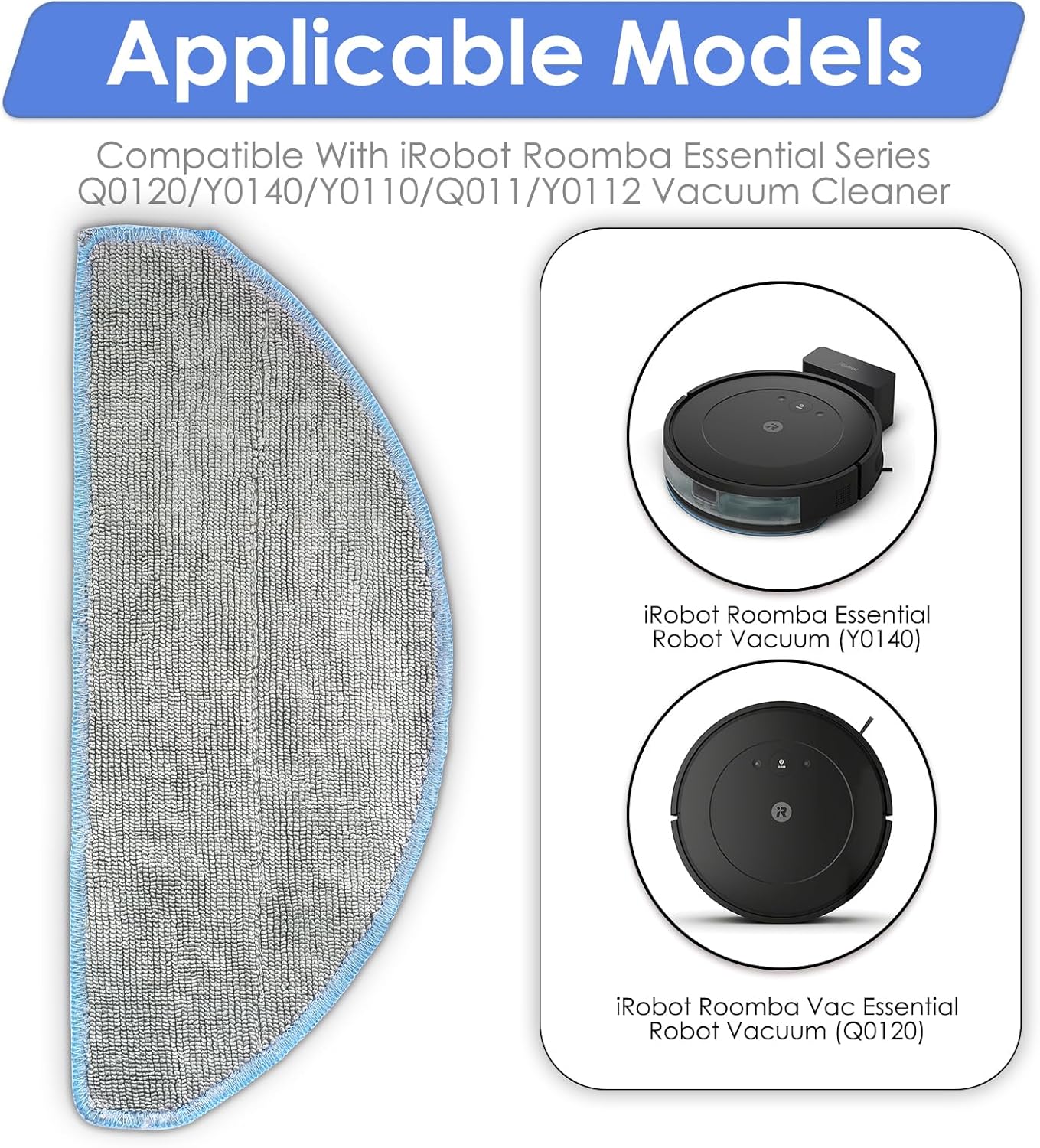 4 Pack Roomba 104 Y0140 Q0120 Replacement Mop Pads