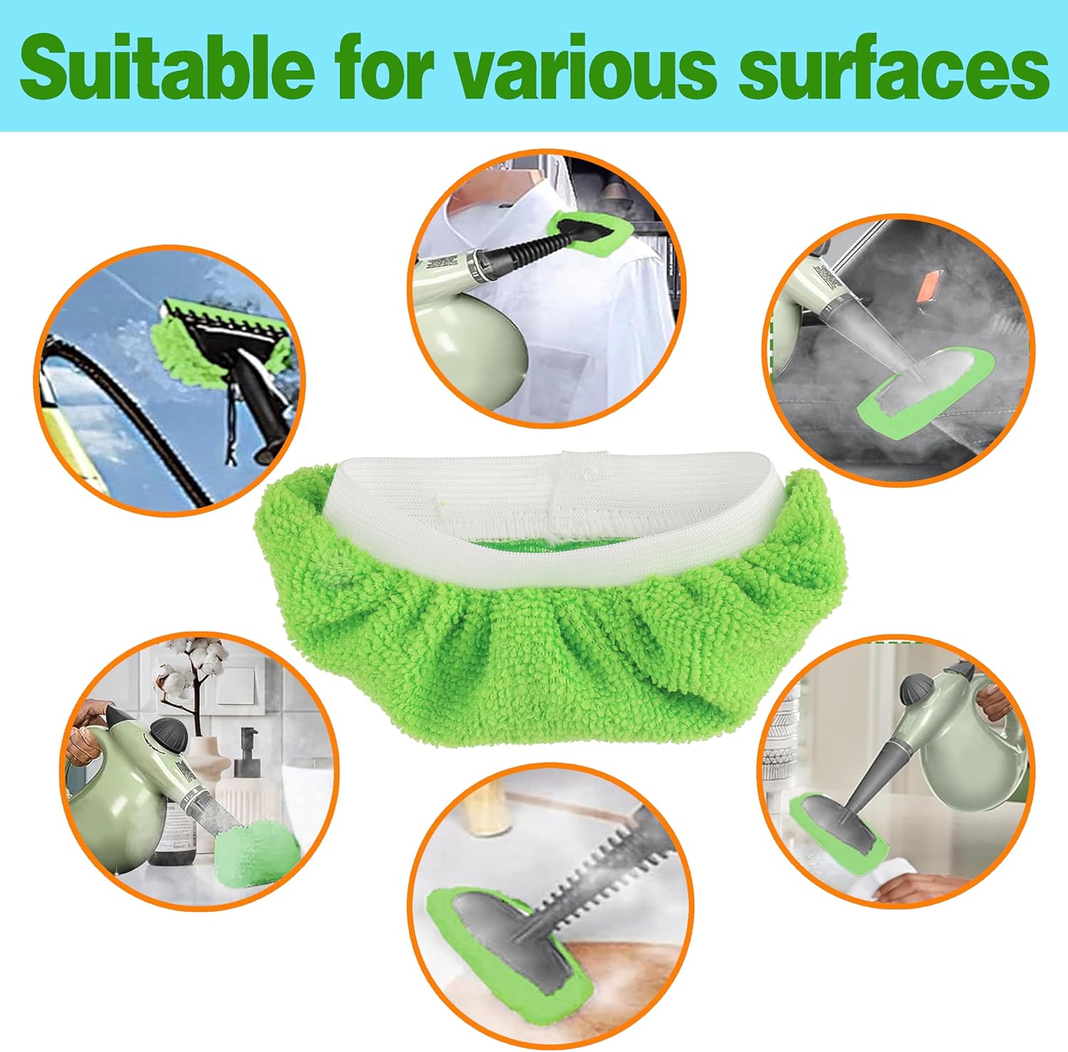 10 Pack Steam Mop Replacement Pads - Universal Reusable Washable for Steam Cleaners