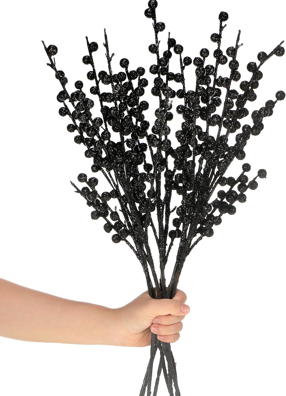 WILLBOND Artificial Black Berry Stems for Christmas Tree
