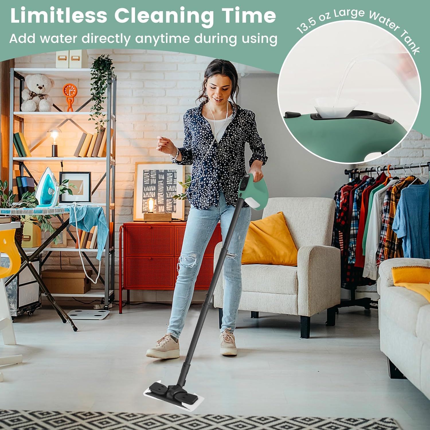 Goplus Multipurpose Handheld Steam Cleaner with 17 Accessories