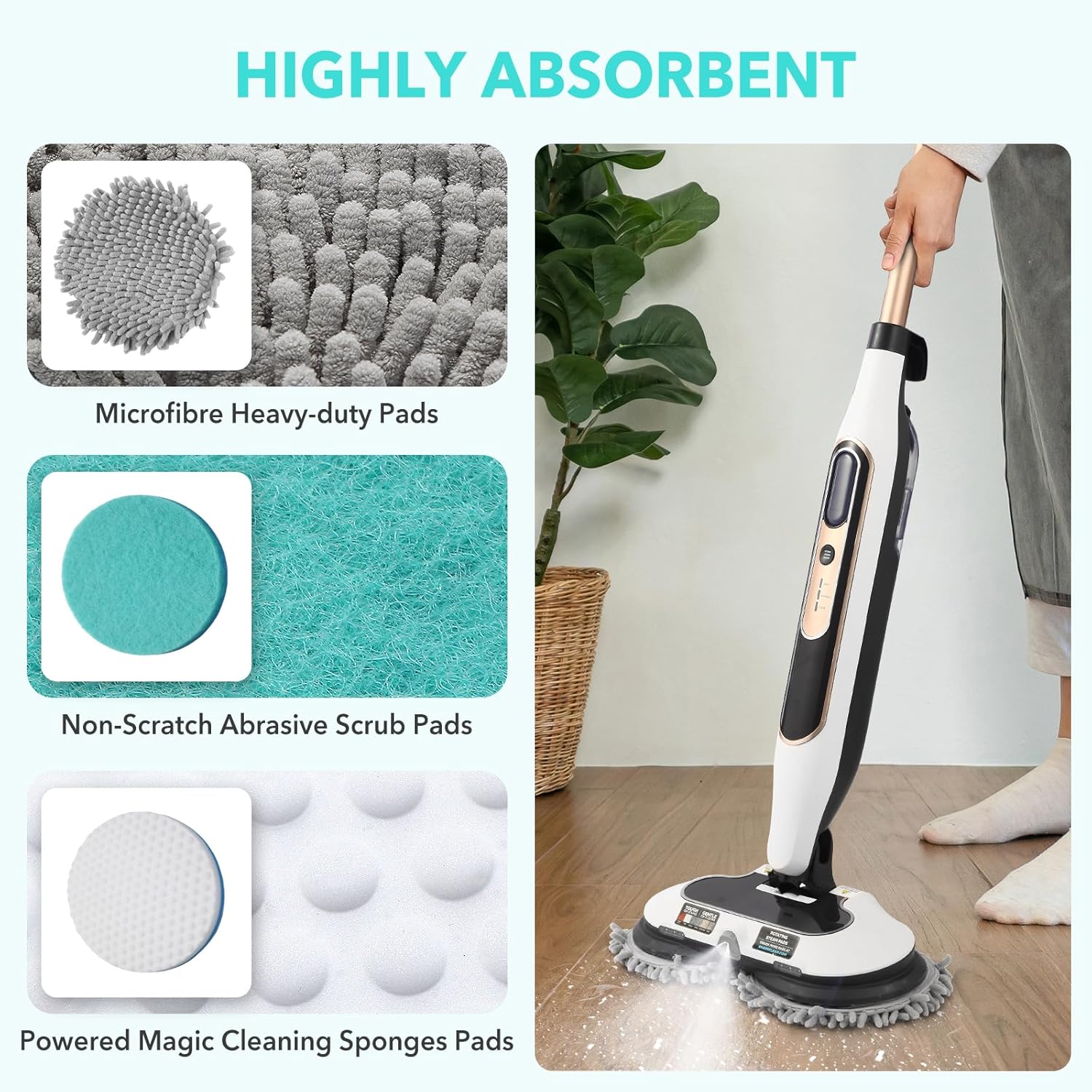 6 Pack Steam and Scrub Mop Pads Replacement for Shark S7000 Series