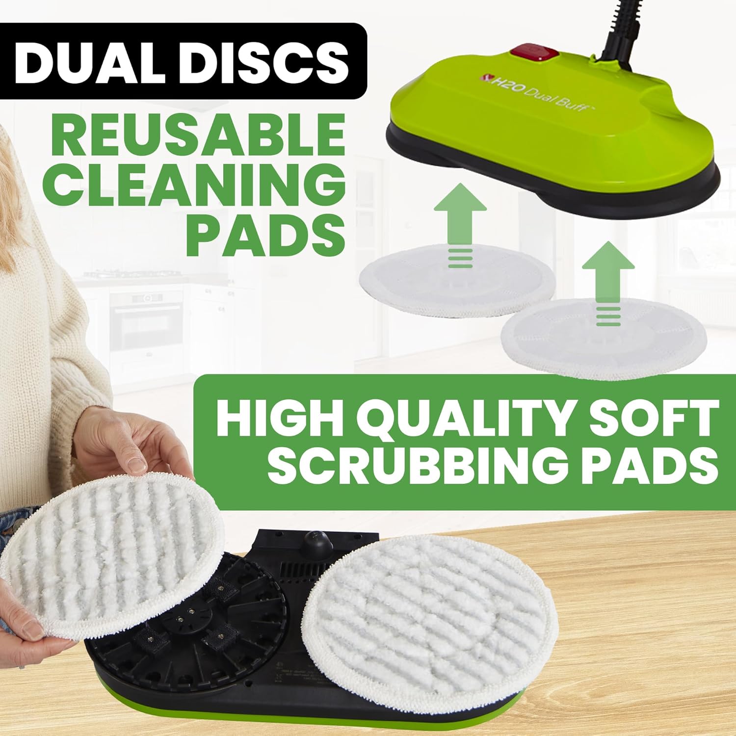 H2O HD Dual Buff Pack of 4 Replacement Microfiber Cloths