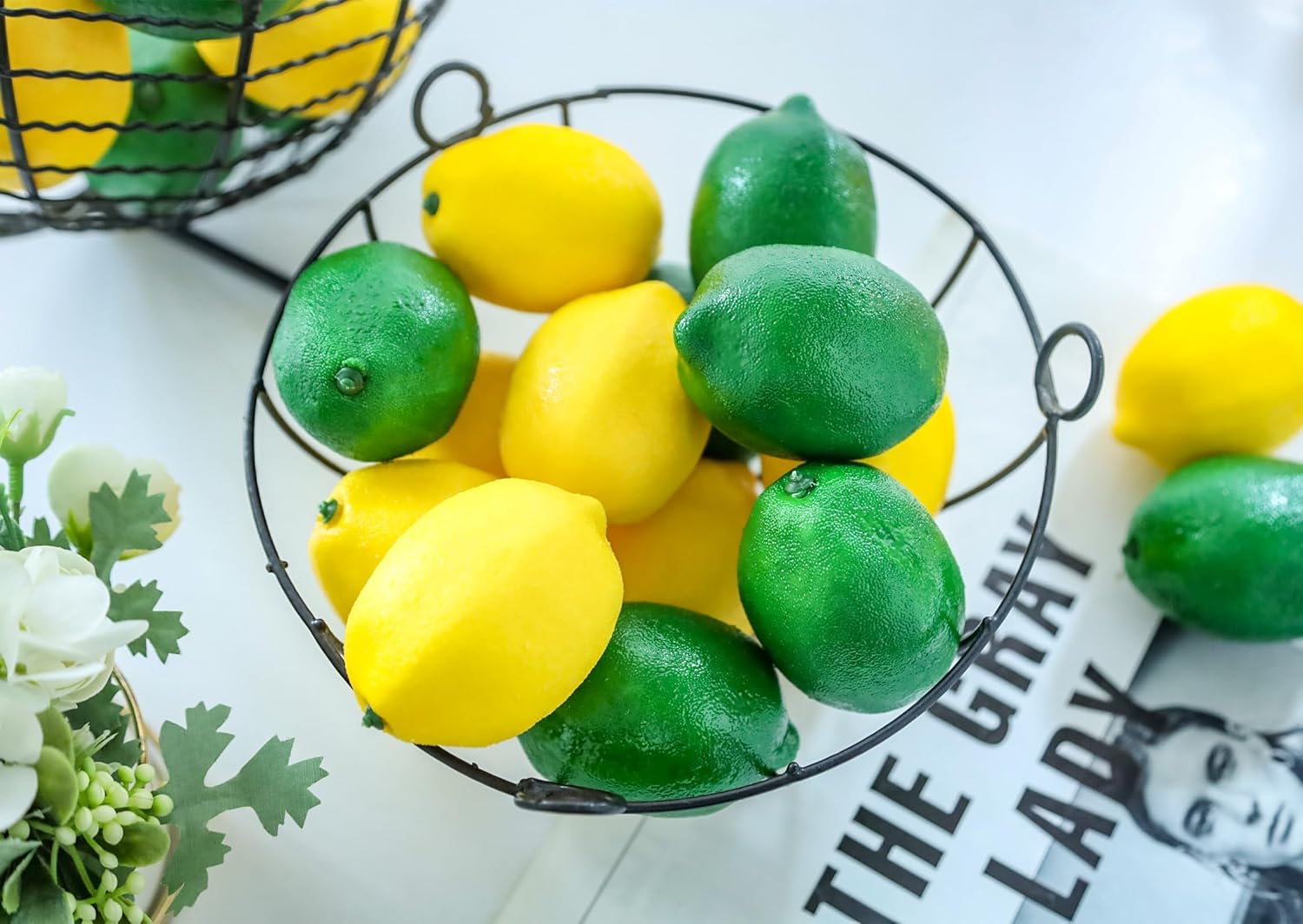 Toopify 20pcs Artificial Lemons and Limes for Home Decoration