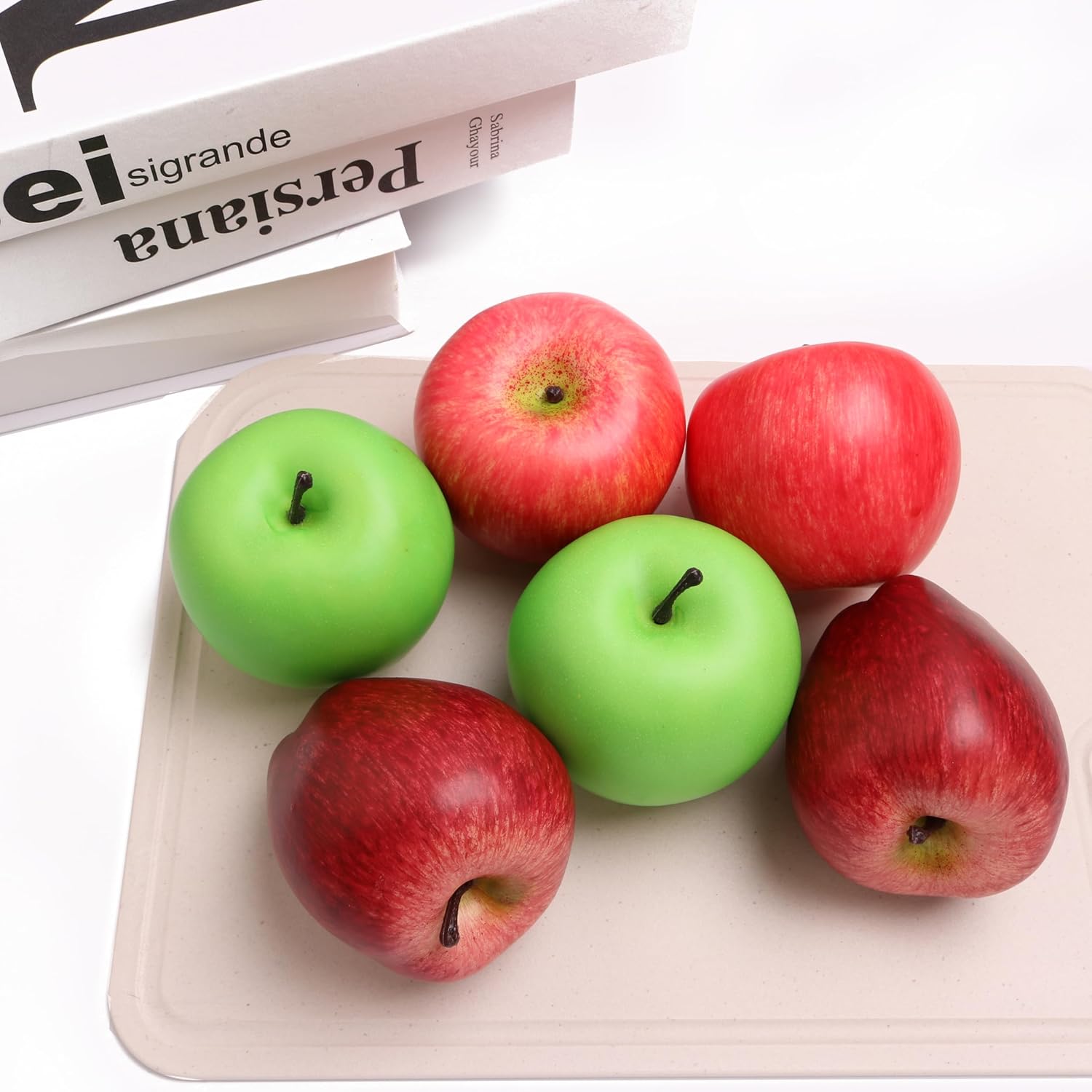 6PCS Artificial Green Apples for Home Decorations