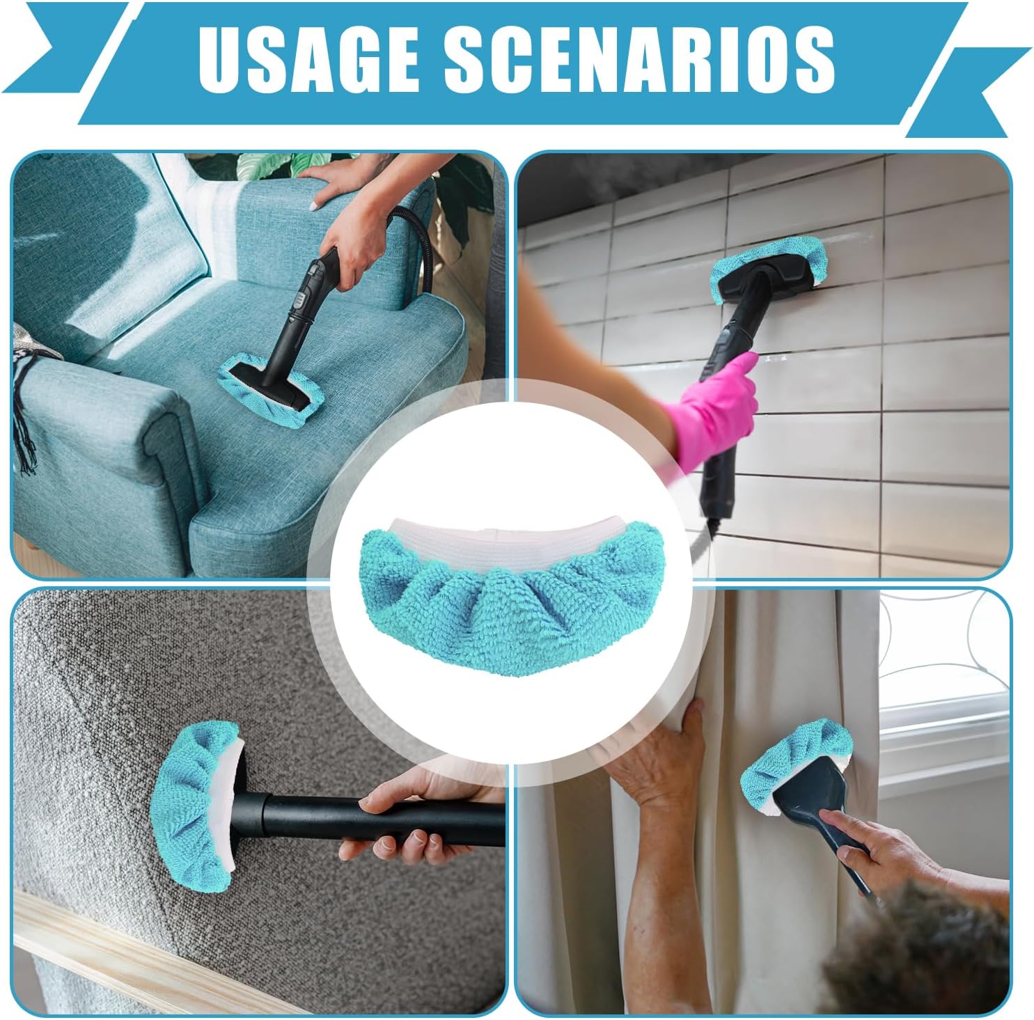 4PCS Steam Mop Pads for Handheld Steamers