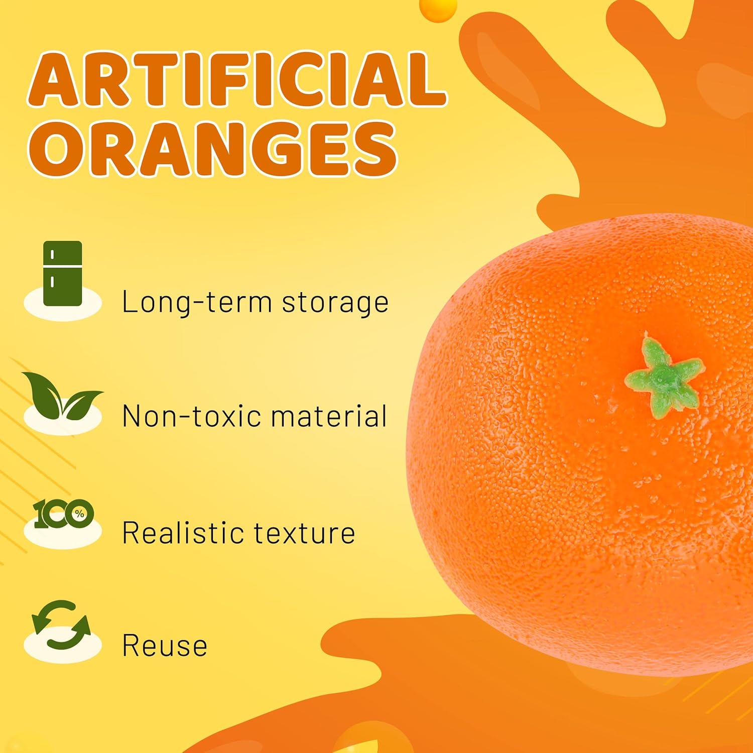 Toopify 16 Pcs Artificial Oranges for Home Decoration