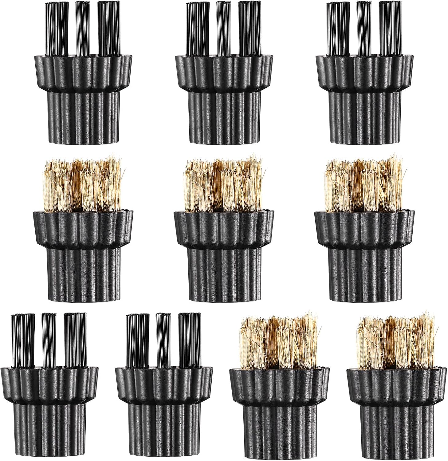 Happyyami 10PCS Steam Mop Brush Head Set for Hard Surfaces