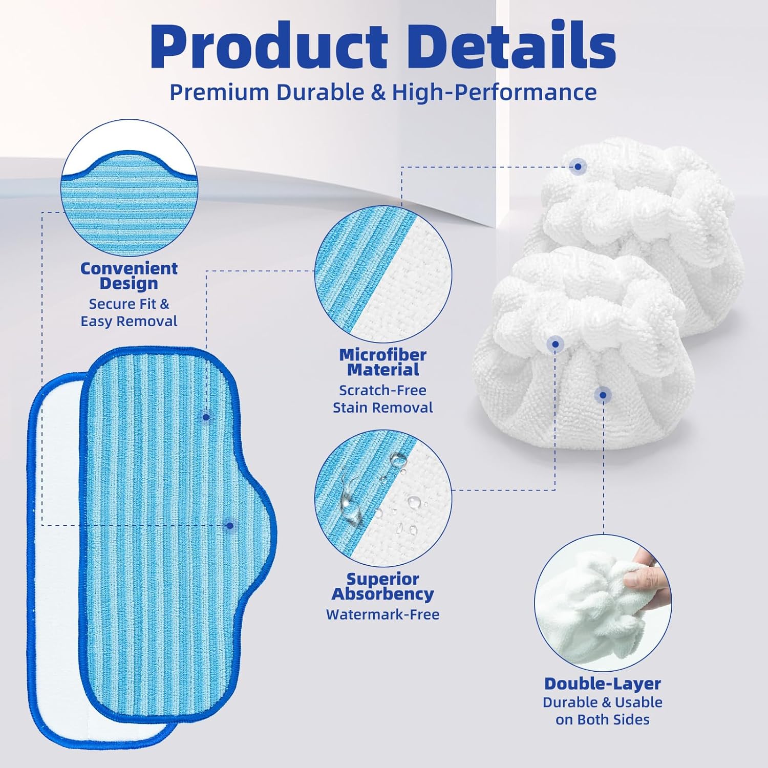 LOVECO Steam Cleaner Pads 9-Pack Reusable for Dupray Neat