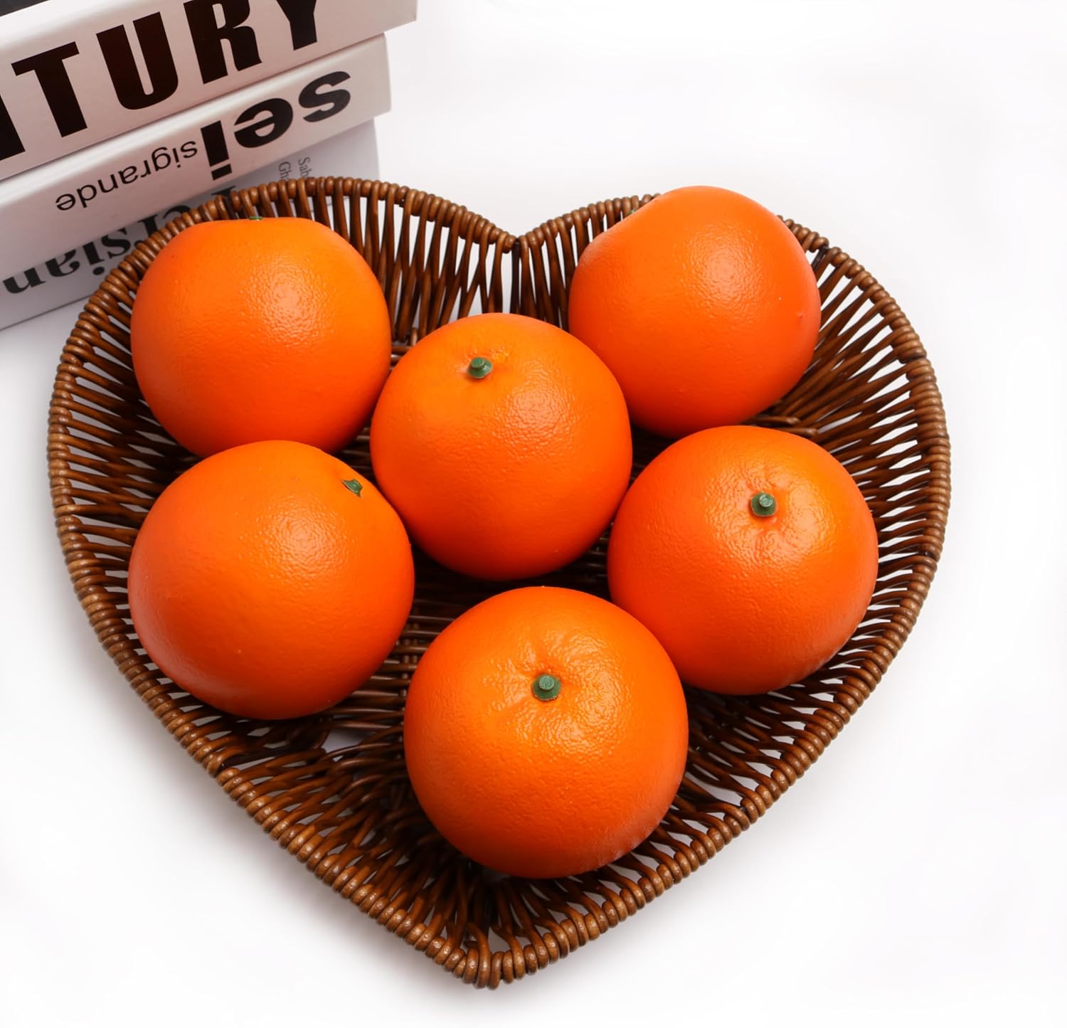 Caihao 6PCS Simulation Plastic Oranges Decorative Fruit Bowls