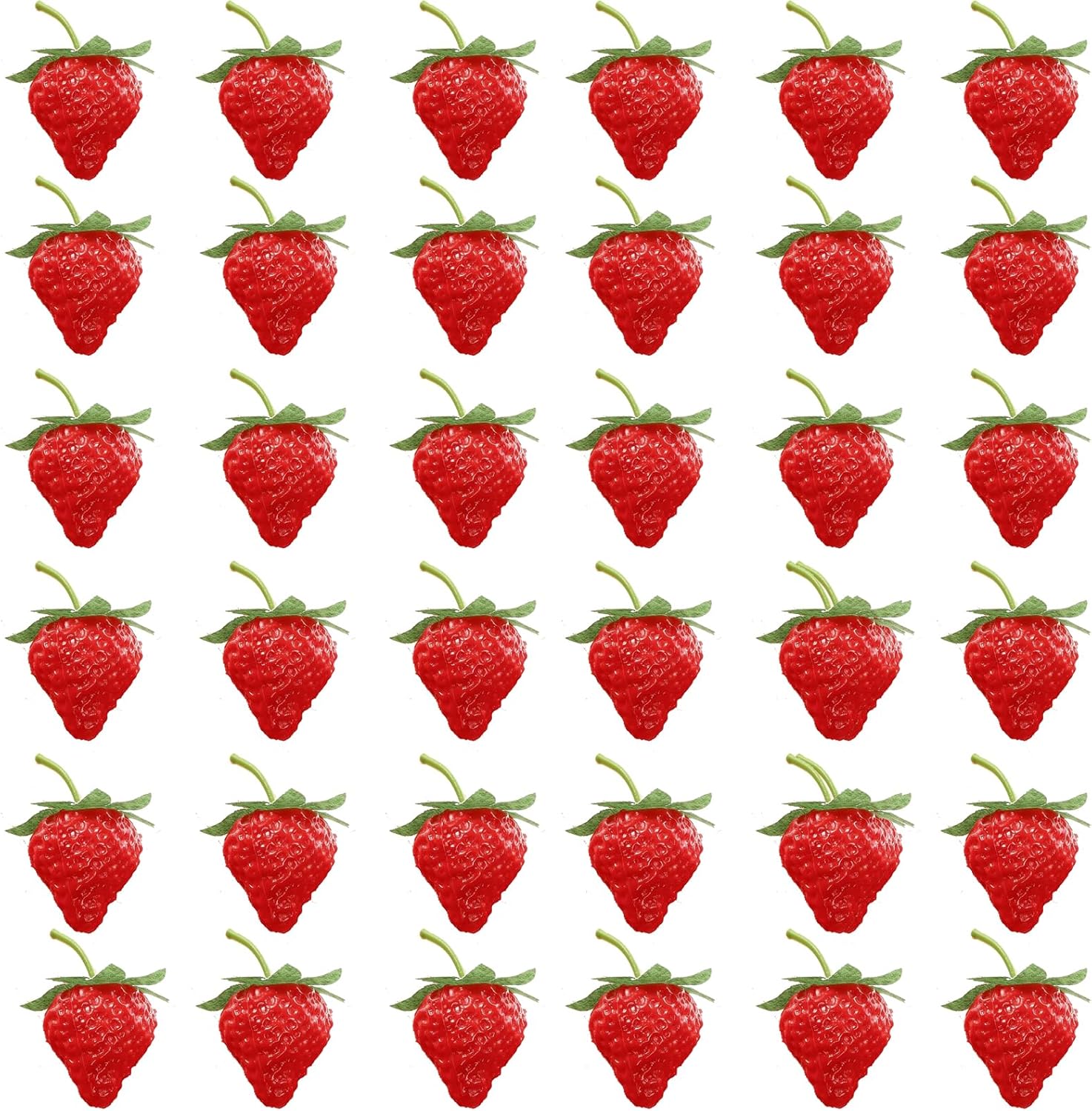 100 Realistic Artificial Strawberries Decor Set