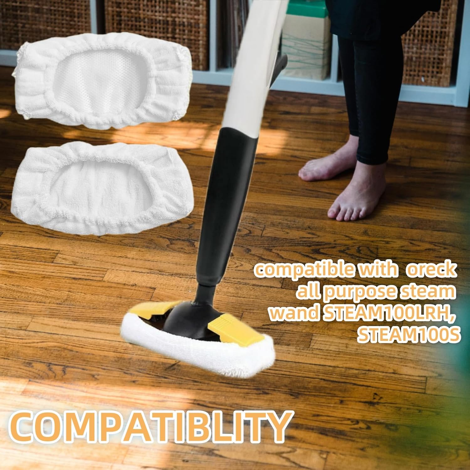Reusable Mop Pads Replacement for Oreck Steamer Mop 2 Pack