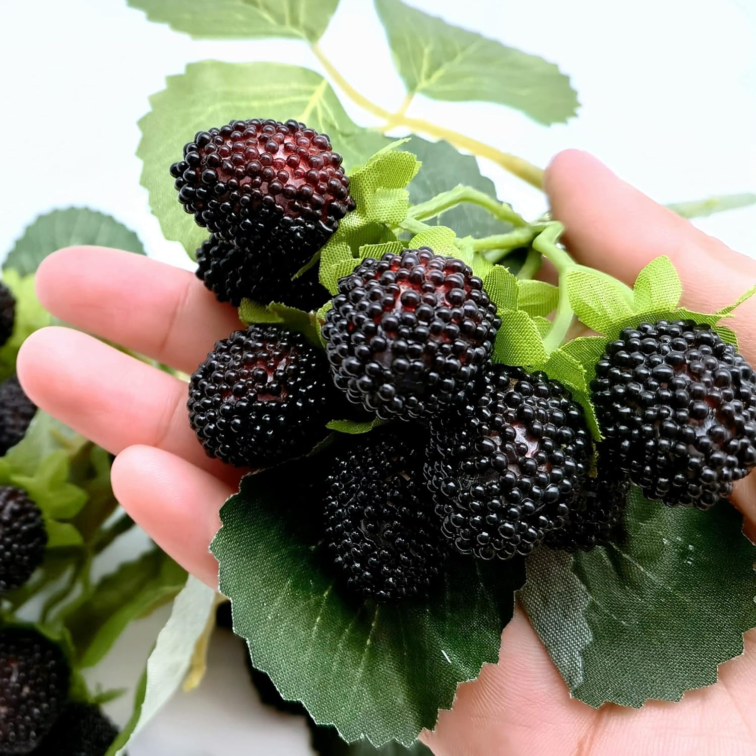 M2cbridge Artificial Raspberry Red Berry Decor Set Black 8PCS